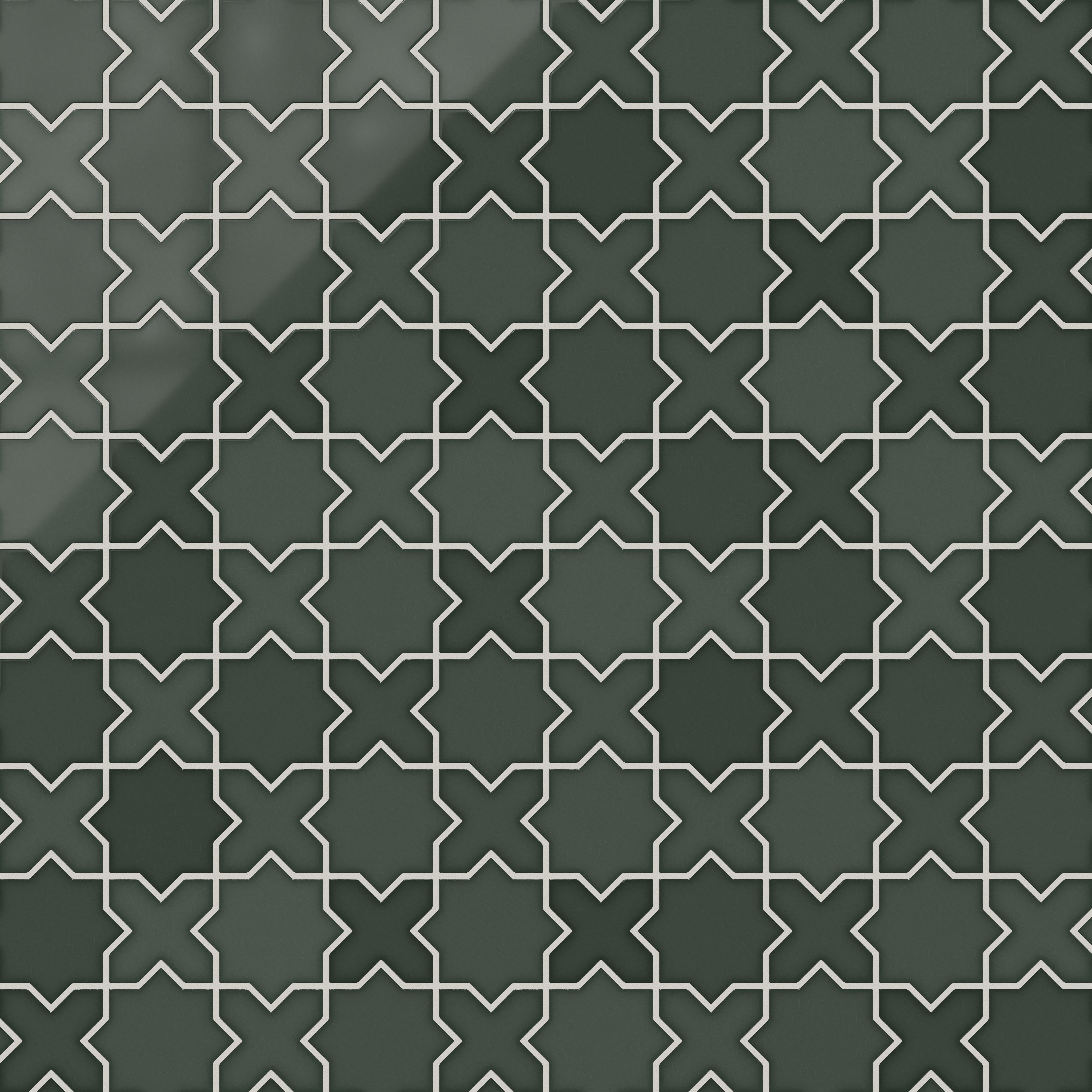 Mini Star & Cross Original Ceramic Tile in Tempest Matte