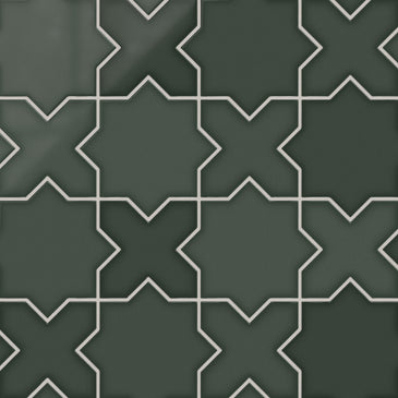 Star & Cross Original Ceramic Tile in Tempest Gloss