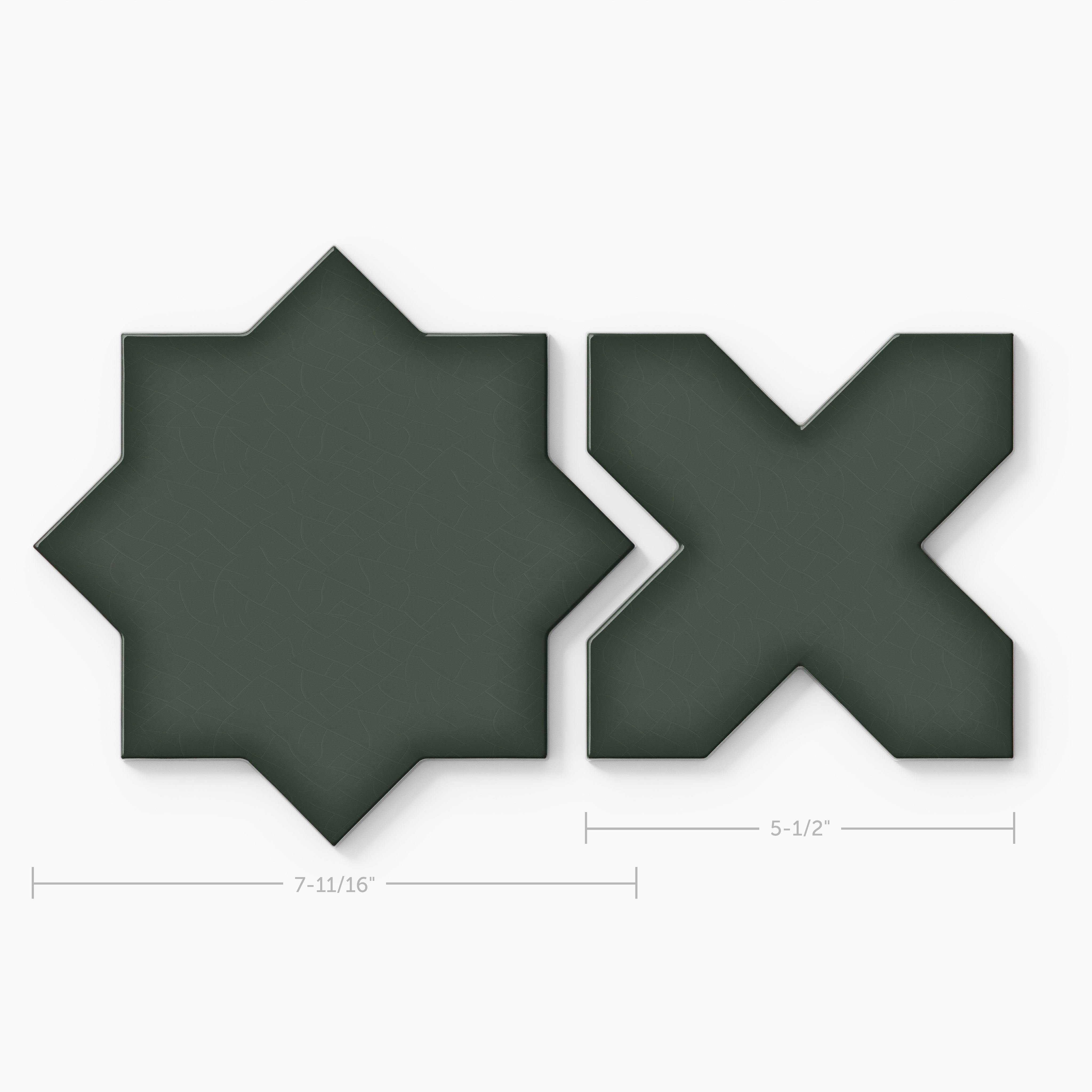 Star & Cross Original Ceramic Tile in Tempest Gloss