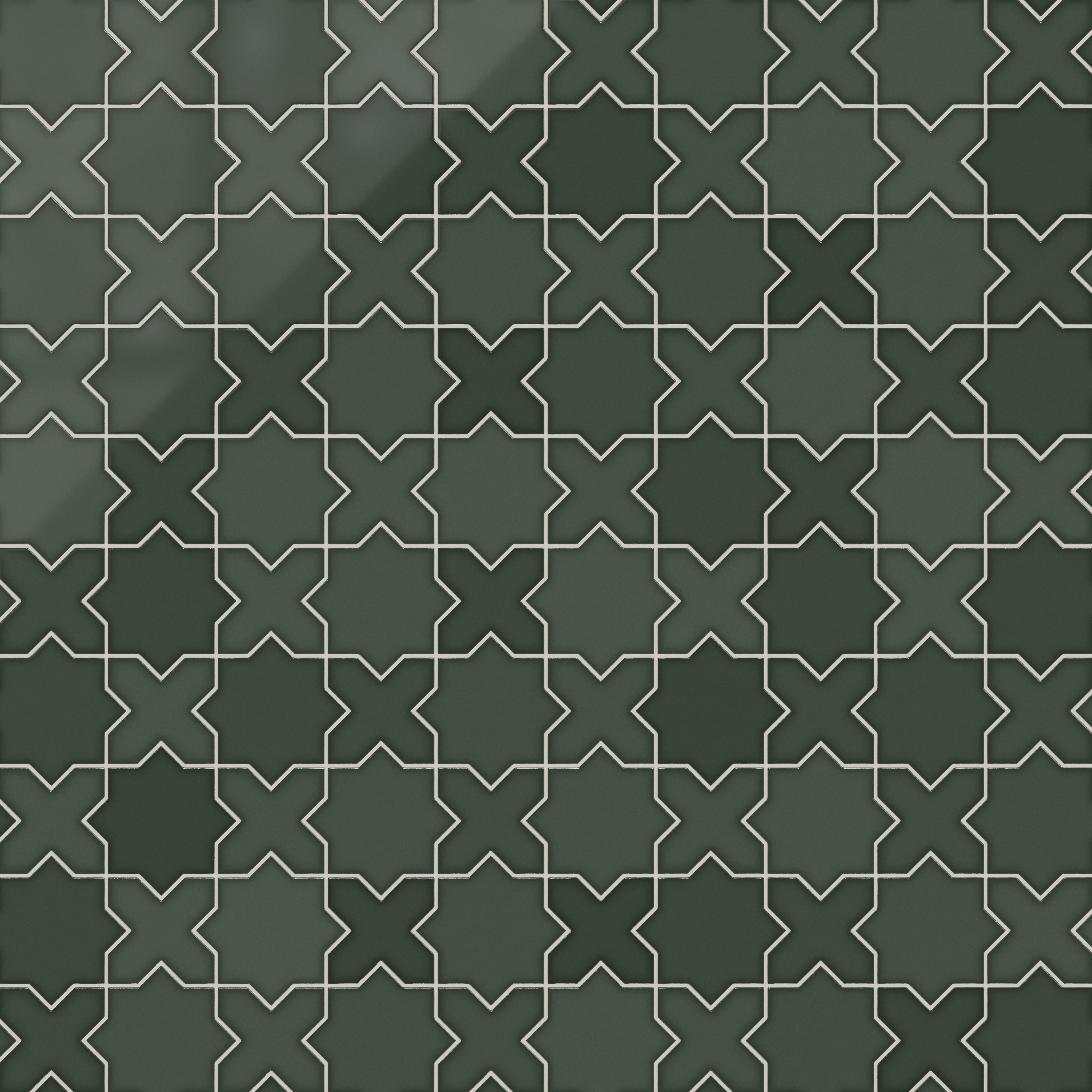 Star & Cross Original Ceramic Tile in Tempest Gloss