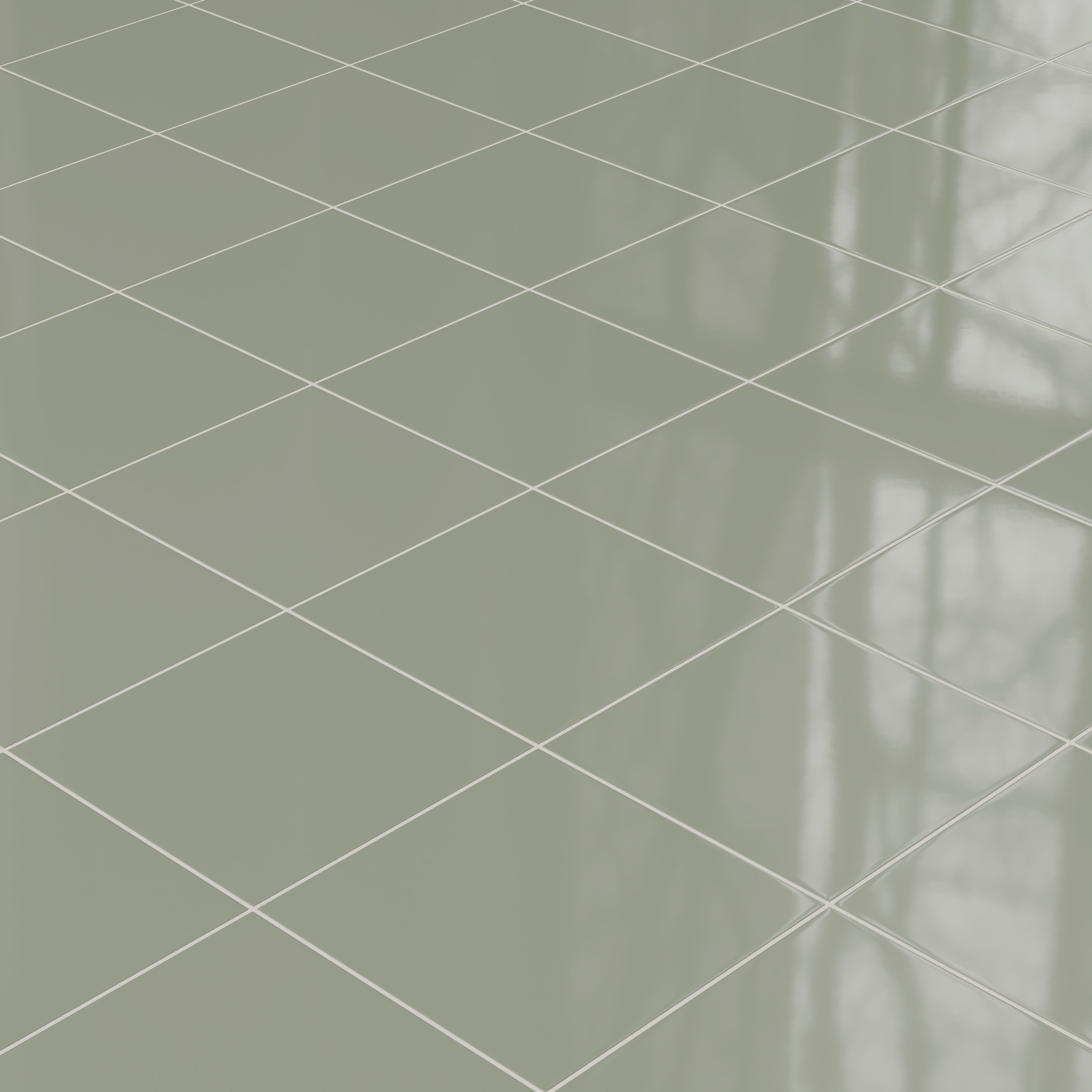 12x12 Natural Press Ceramic Tile in Terre Verte Gloss