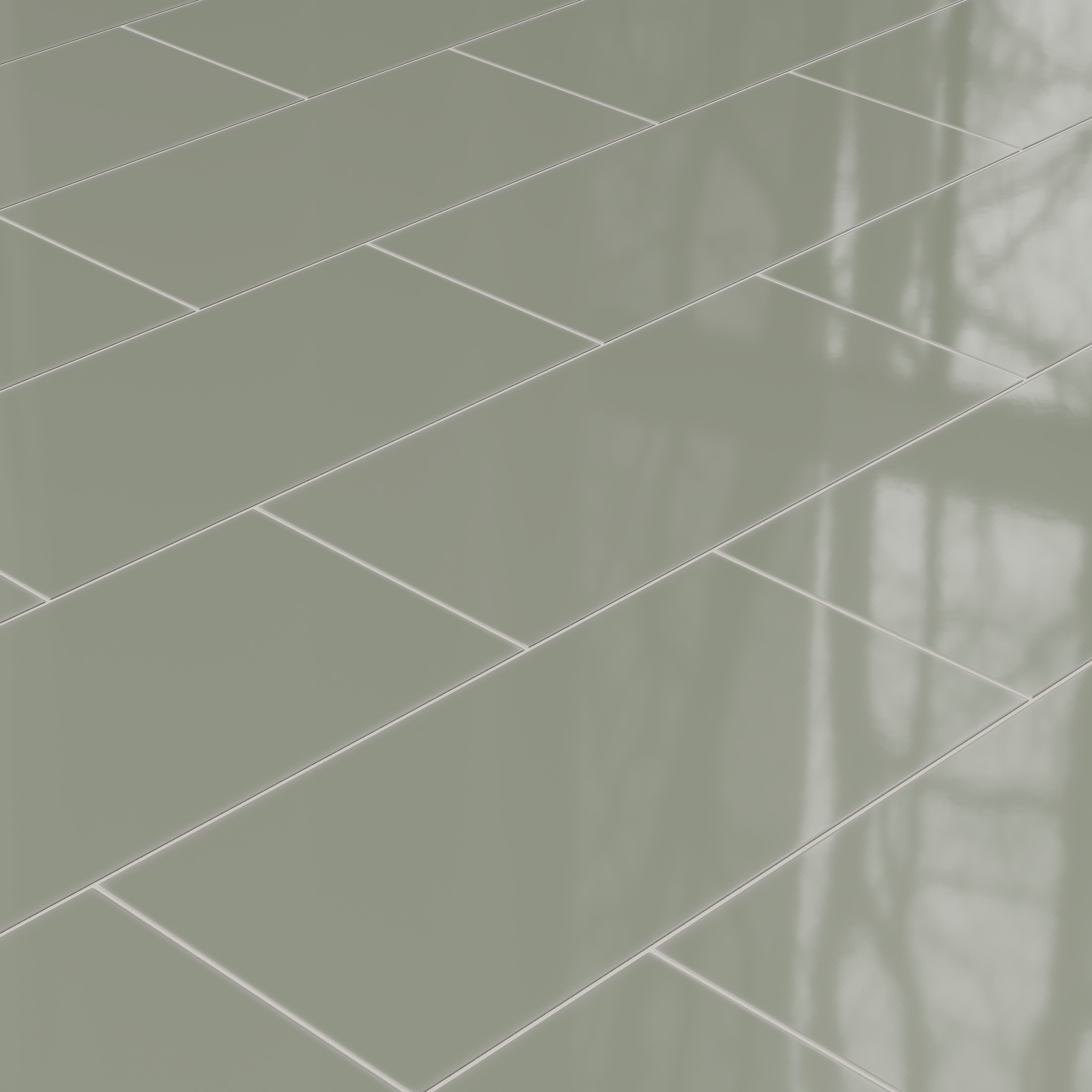 12x24 Natural Press Ceramic Tile in Terre Verte Gloss