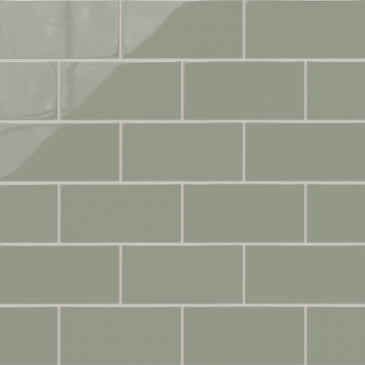 4x8 Natural Press Ceramic Tile in Terre Verte Gloss
