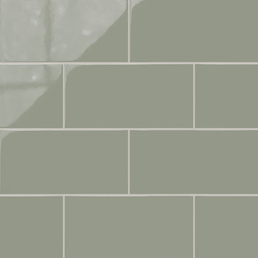 6x12 Natural Press Ceramic Tile in Terre Verte Gloss
