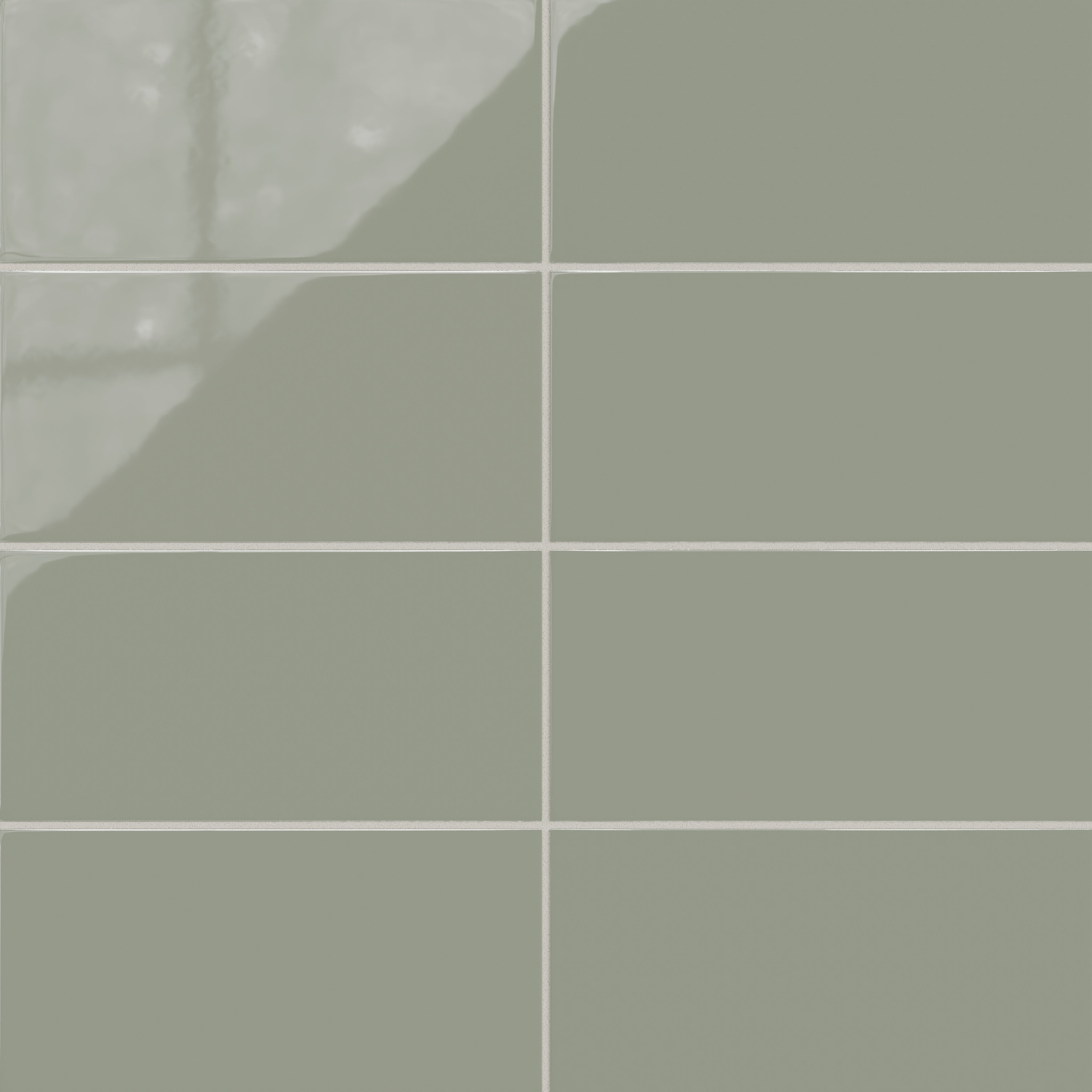 6x12 Natural Press Ceramic Tile in Terre Verte Gloss