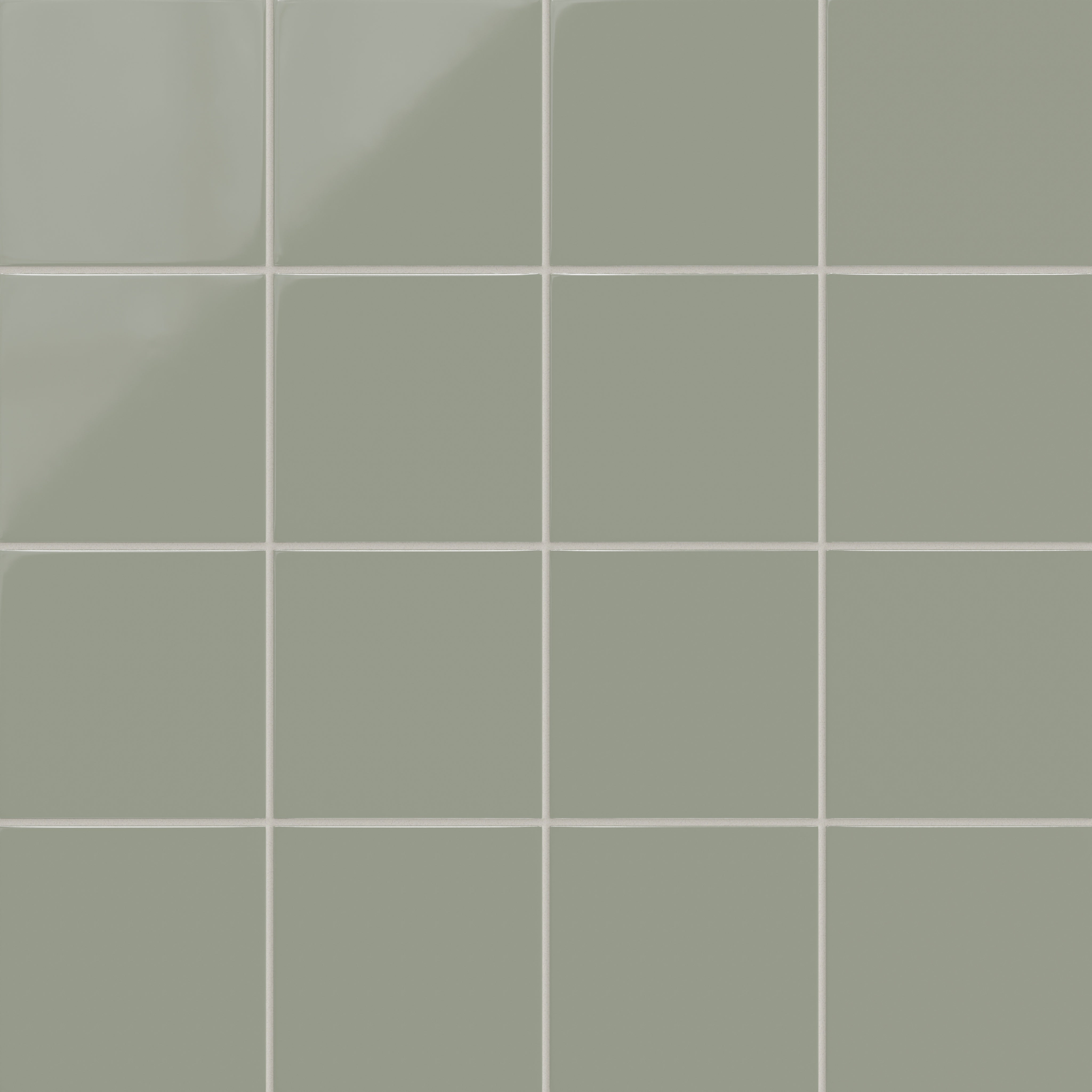 6x6 Natural Press Ceramic Tile in Terre Verte Gloss