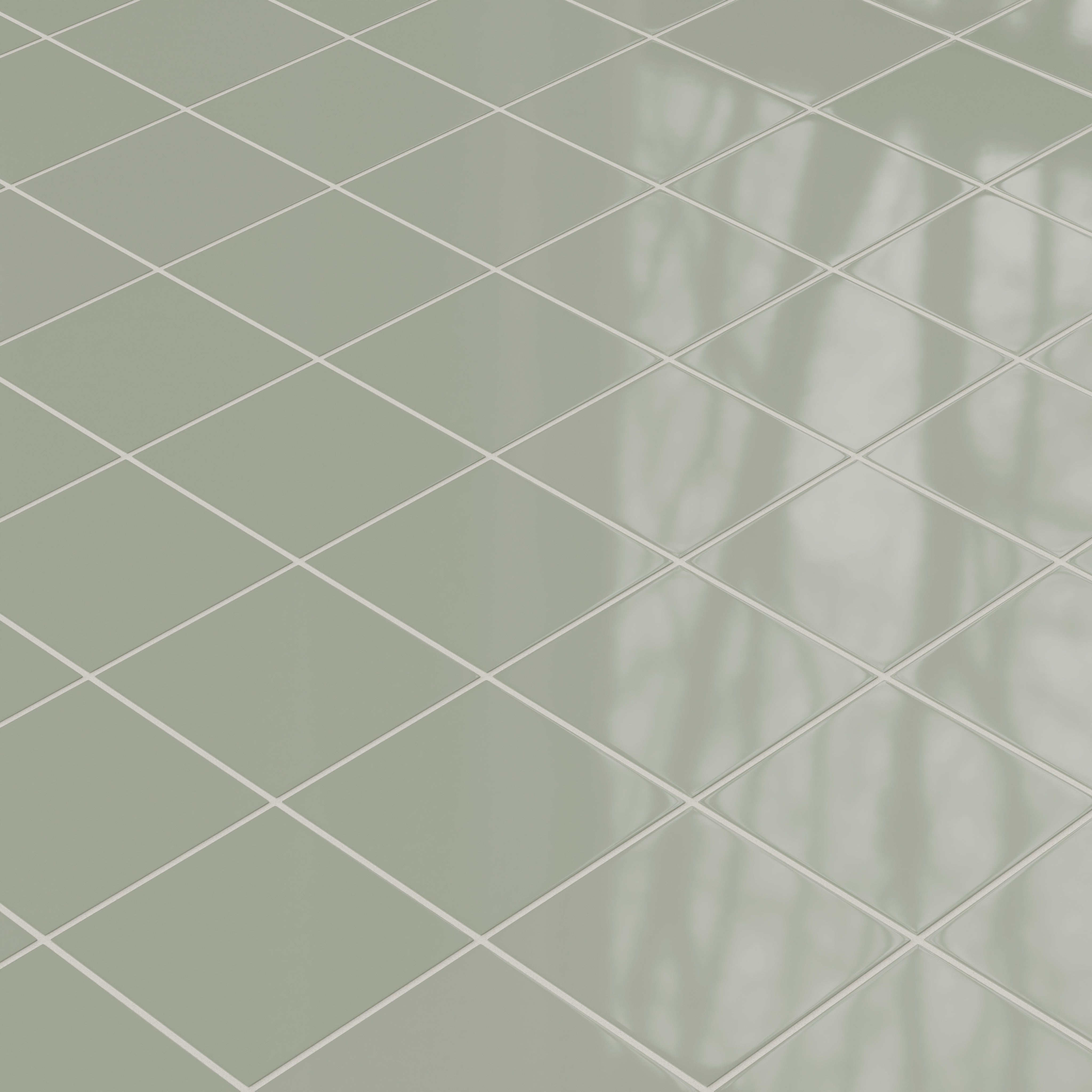 6x6 Natural Press Ceramic Tile in Terre Verte Gloss