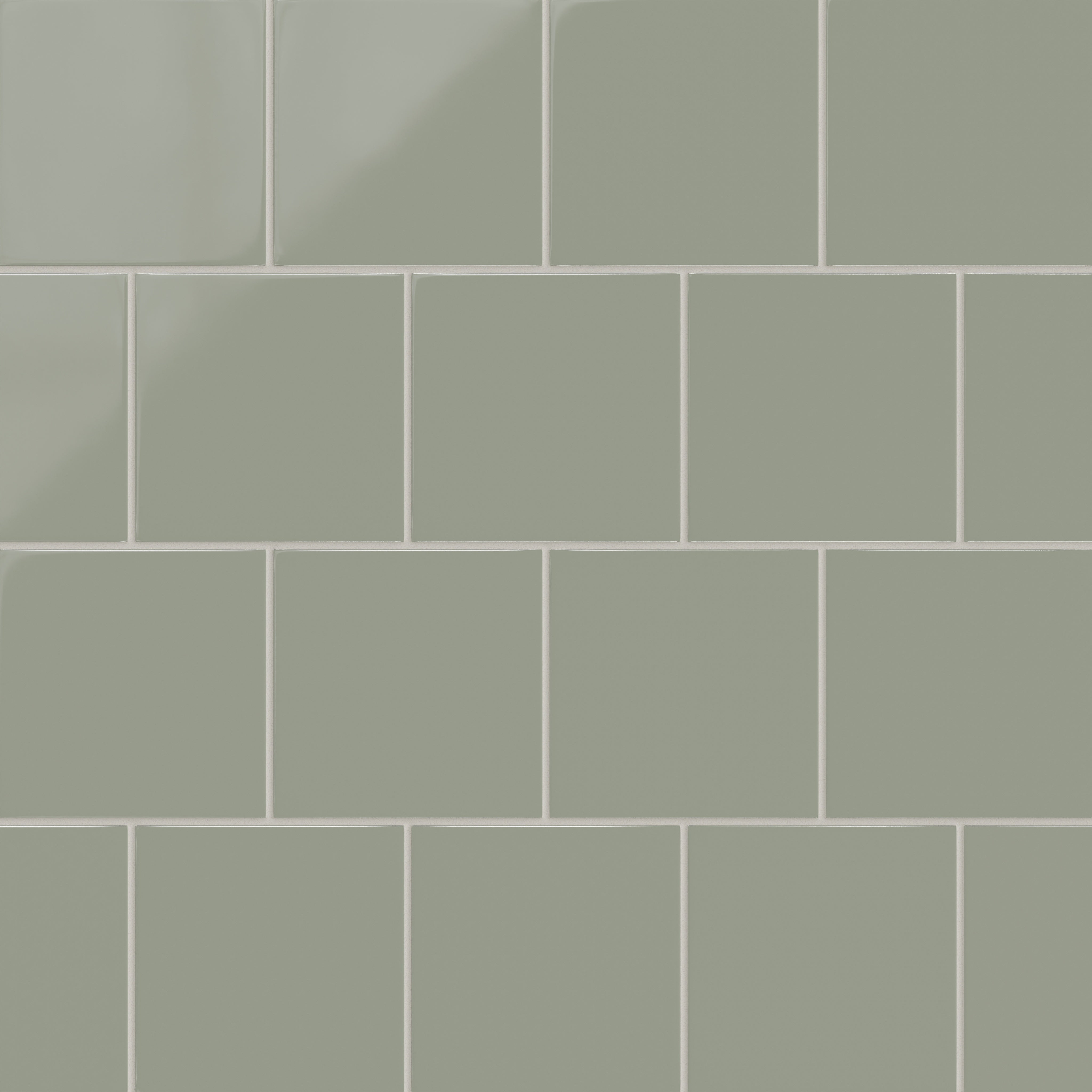 6x6 Natural Press Ceramic Tile in Terre Verte Gloss