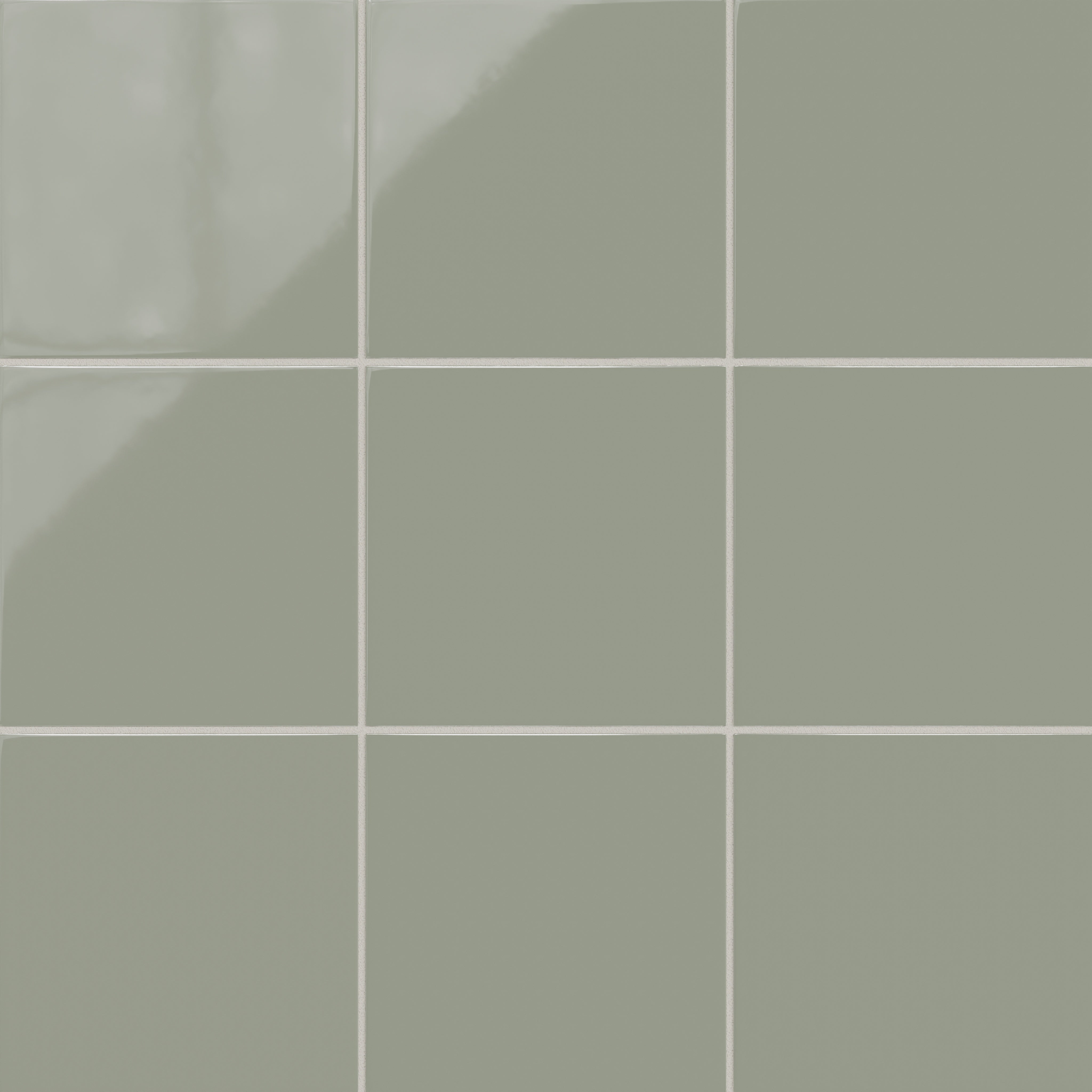 8x8 Natural Press Ceramic Tile in Terre Verte Gloss