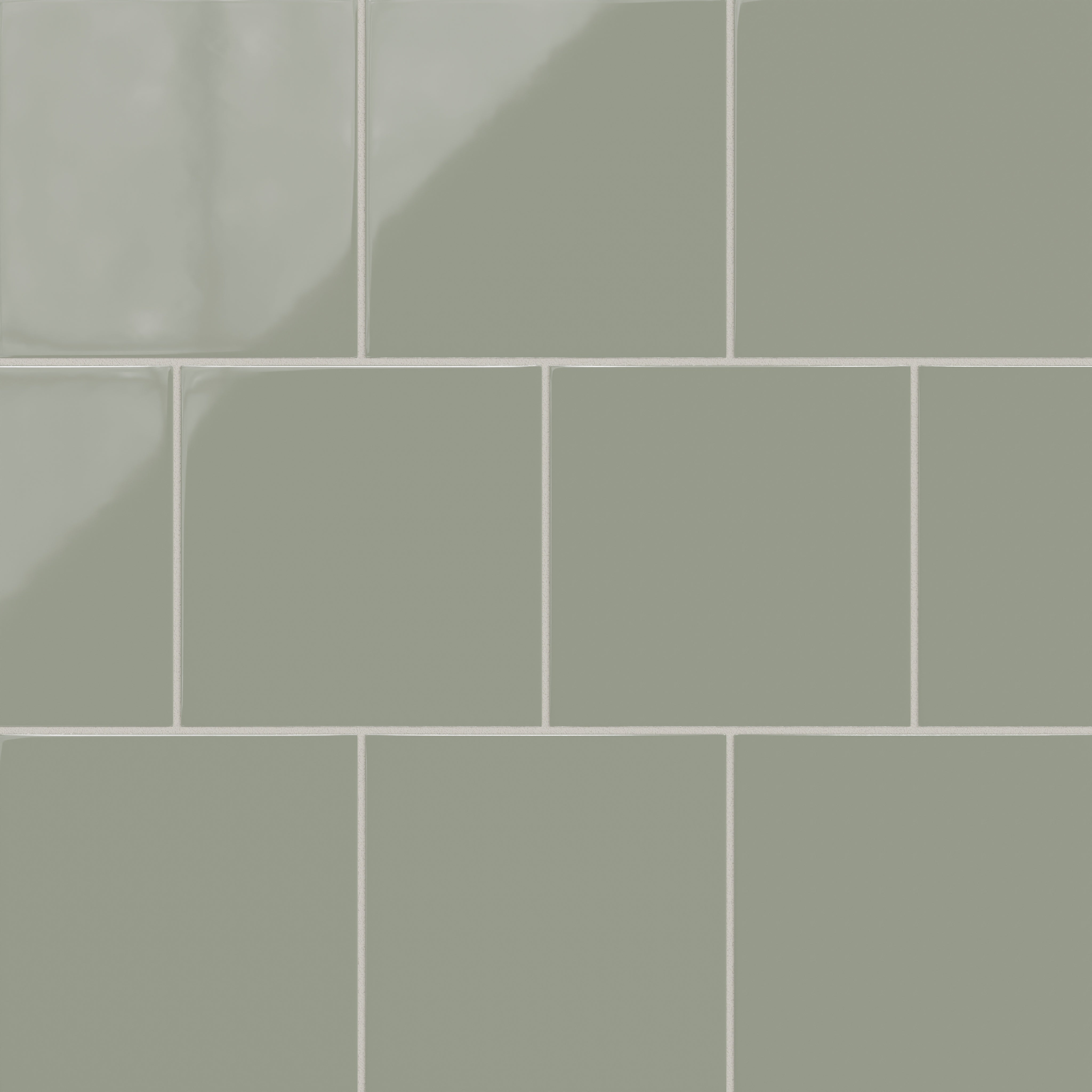 8x8 Natural Press Ceramic Tile in Terre Verte Gloss