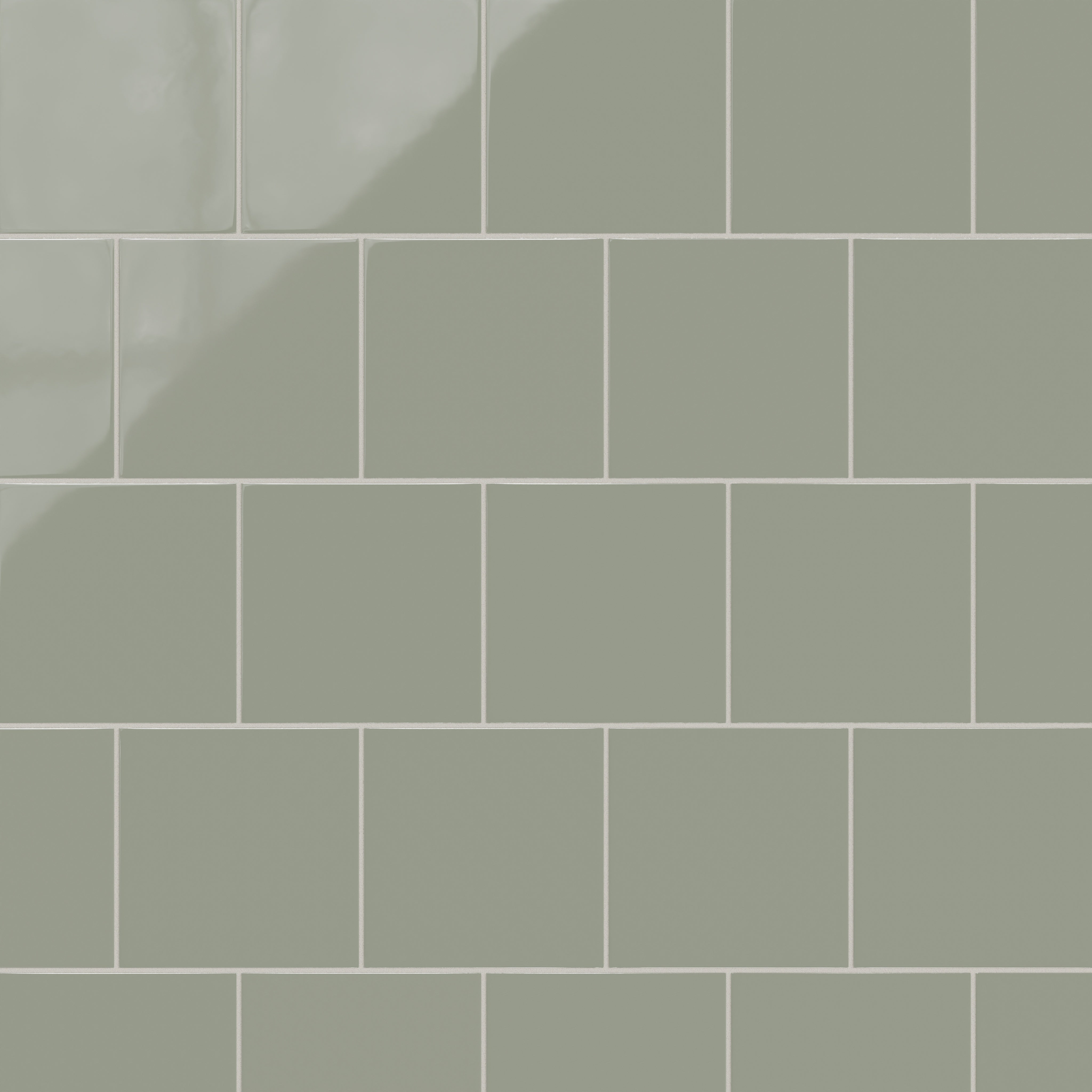 8x8 Natural Press Ceramic Tile in Terre Verte Gloss
