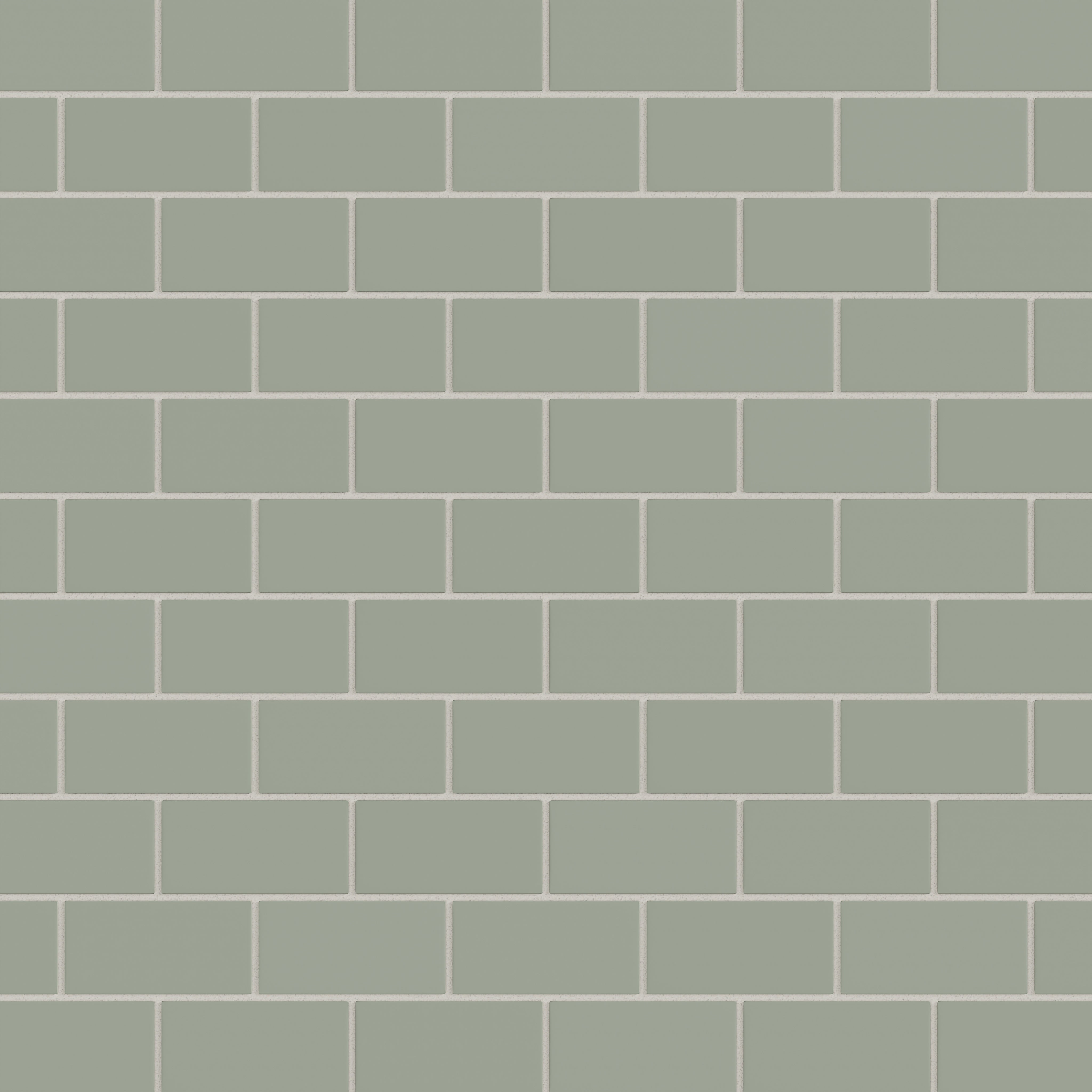 2x4 Half Offset Sheeted Natural Press Ceramic Mosaic Tile in Terre Verte Matte
