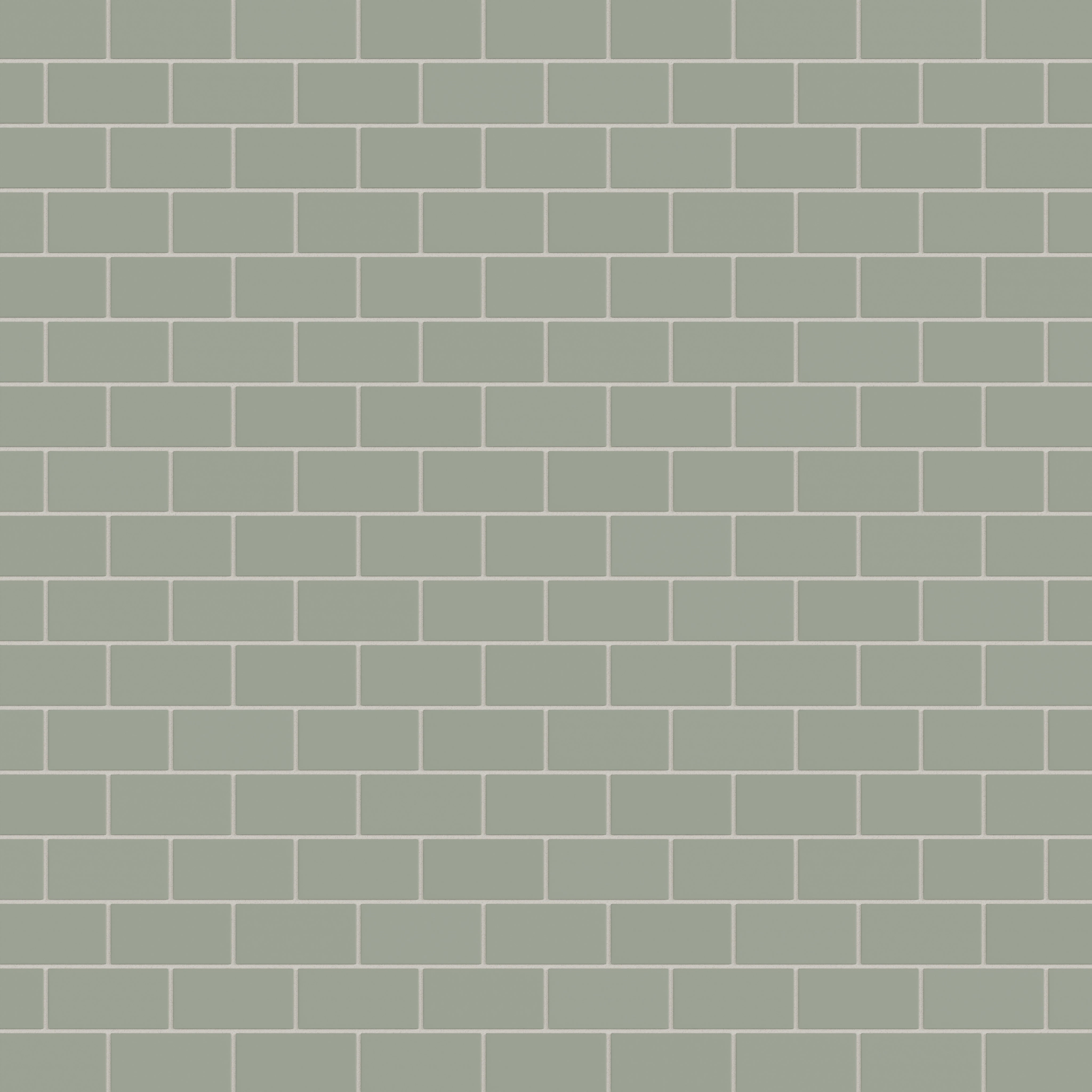 2x4 Half Offset Sheeted Natural Press Ceramic Mosaic Tile in Terre Verte Matte