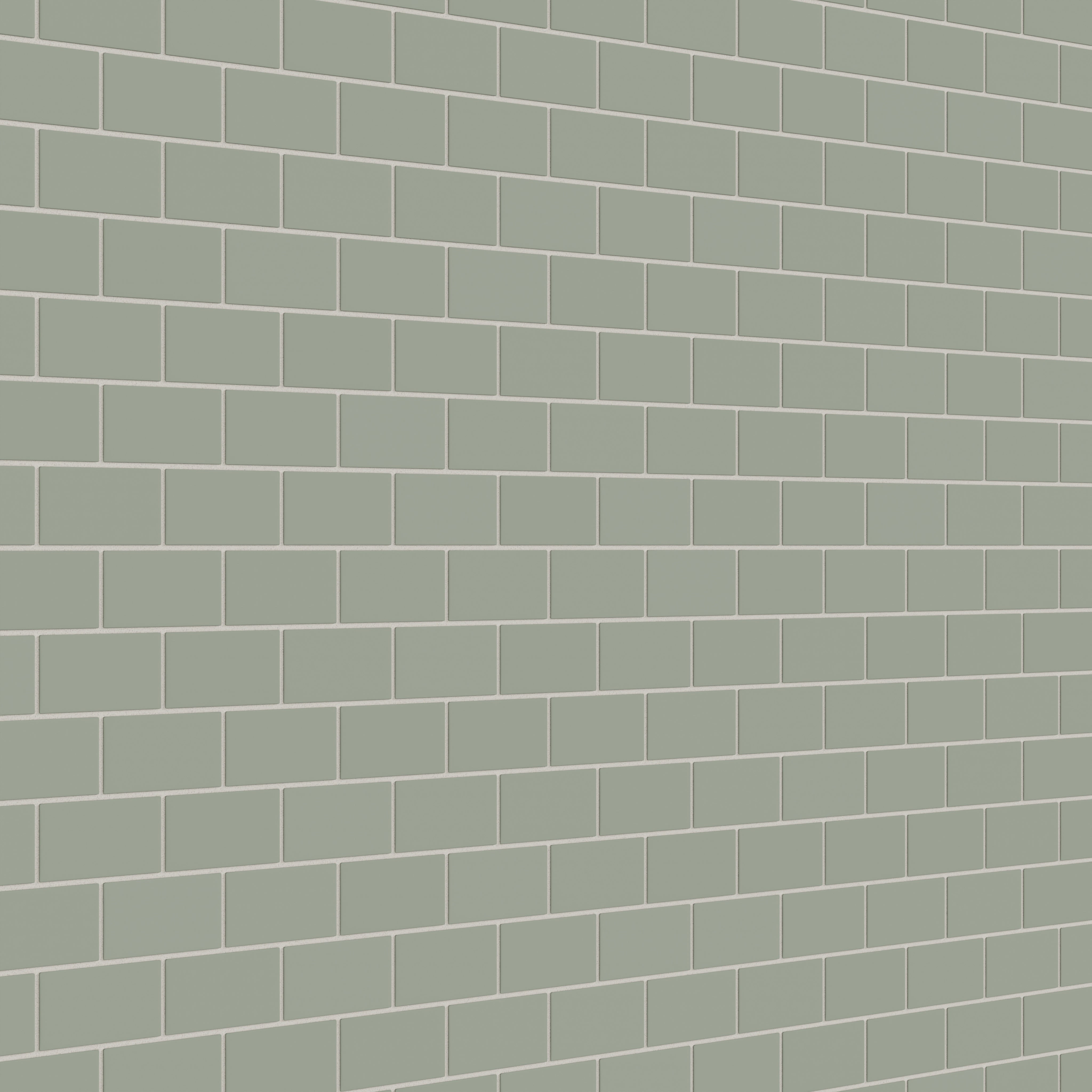 2x4 Half Offset Sheeted Natural Press Ceramic Mosaic Tile in Terre Verte Matte