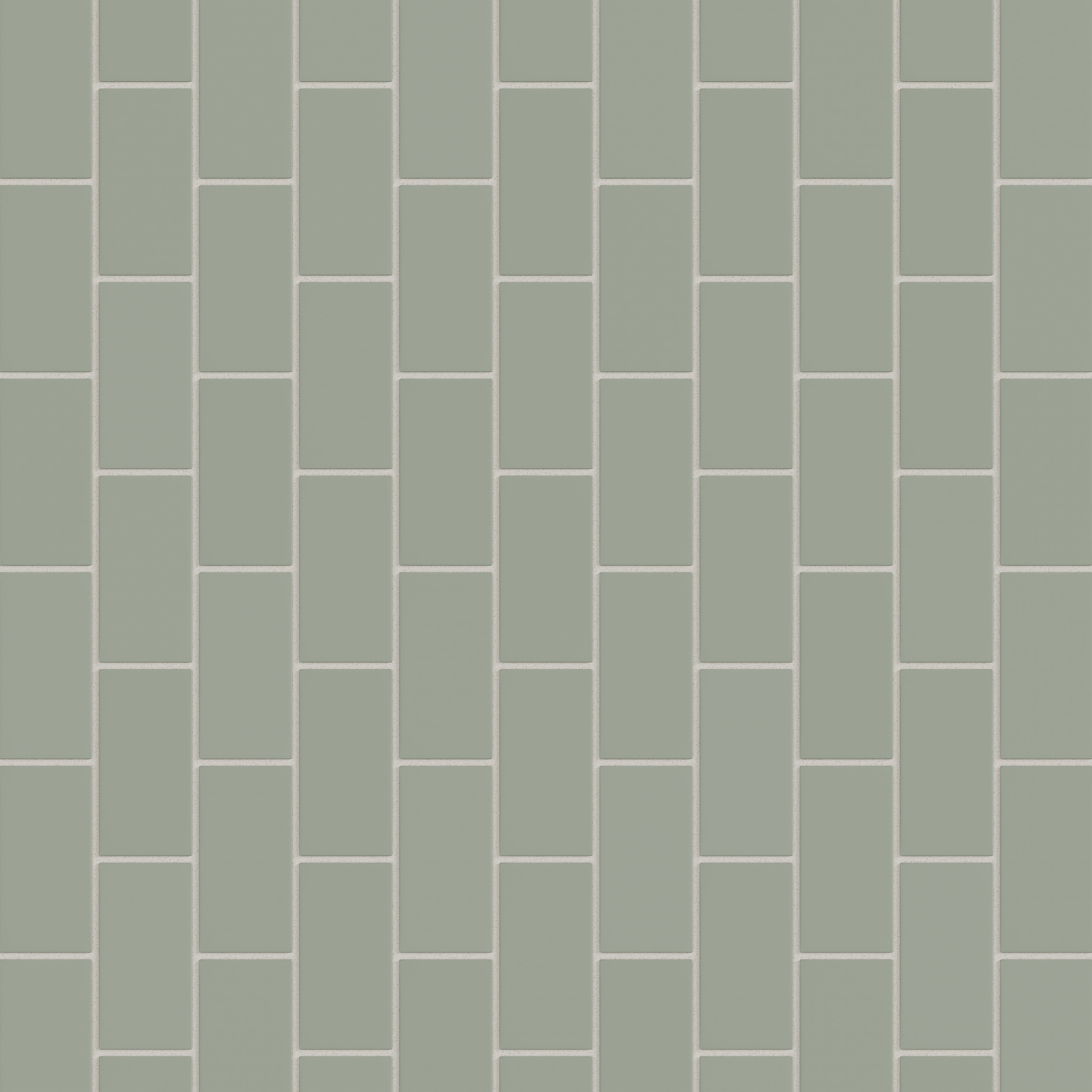 2x4 Half Offset Sheeted Natural Press Ceramic Mosaic Tile in Terre Verte Matte