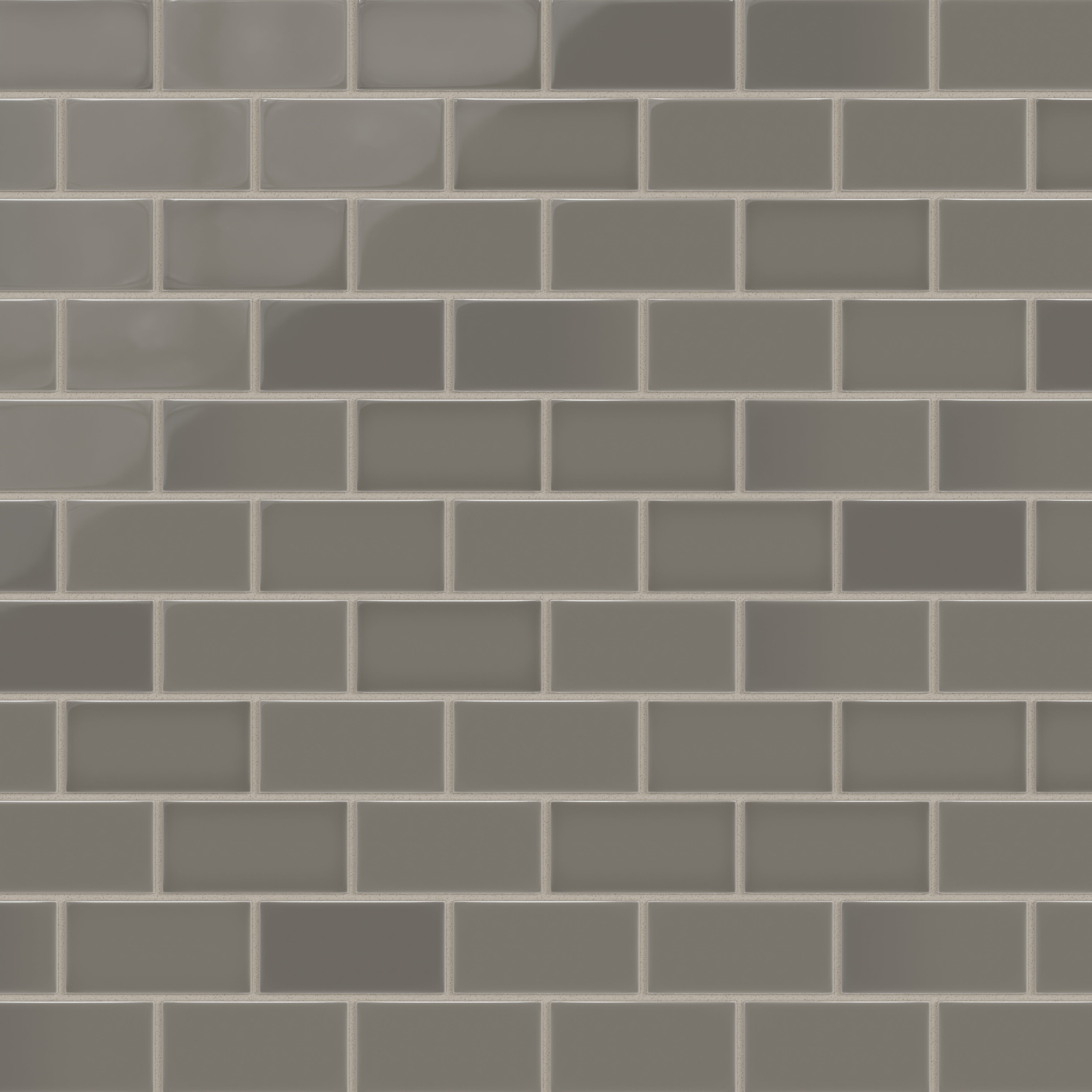 2x4 Half Offset Sheeted Natural Press Ceramic Mosaic Tile in Timberline Gloss