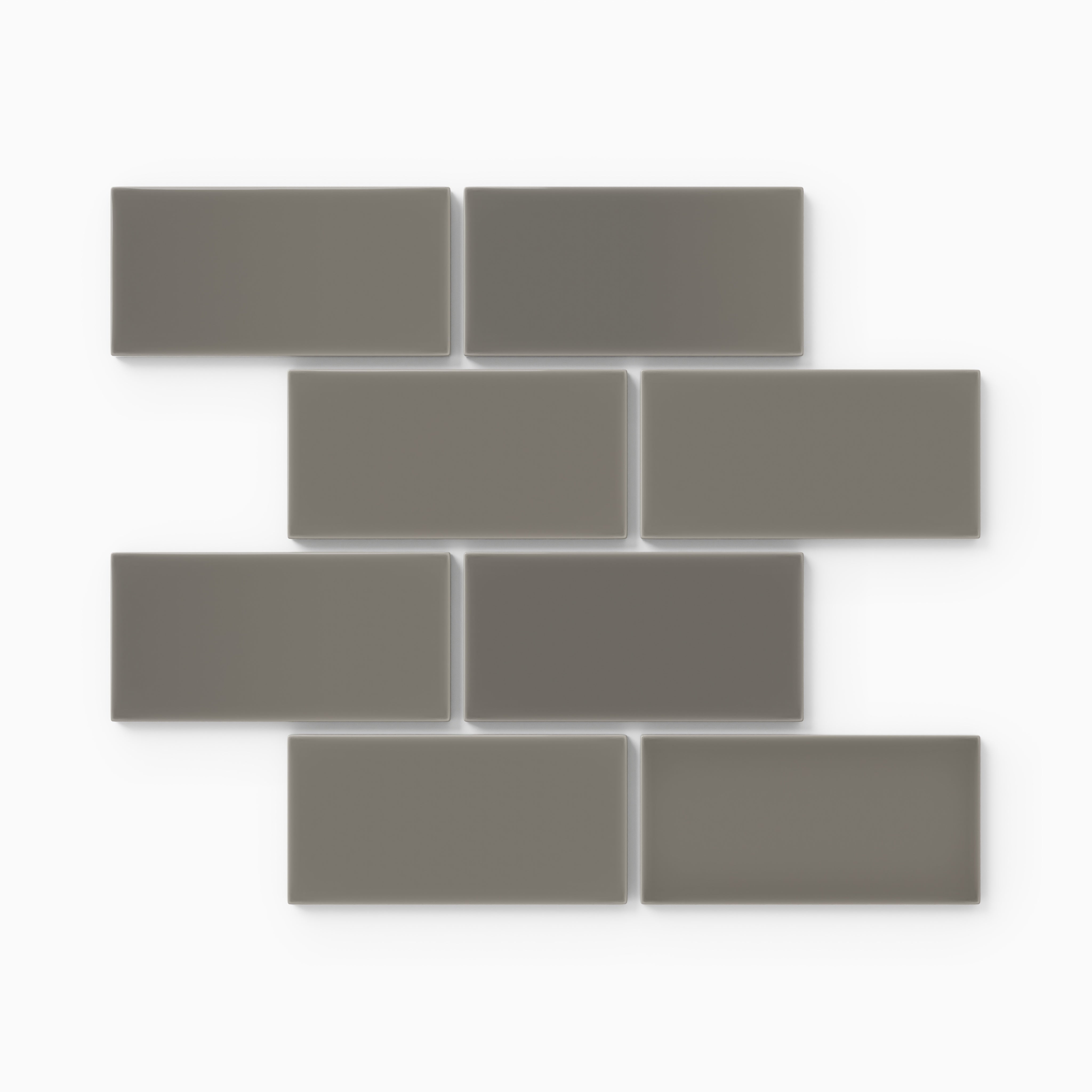 2x4 Half Offset Sheeted Natural Press Ceramic Mosaic Tile in Timberline Gloss