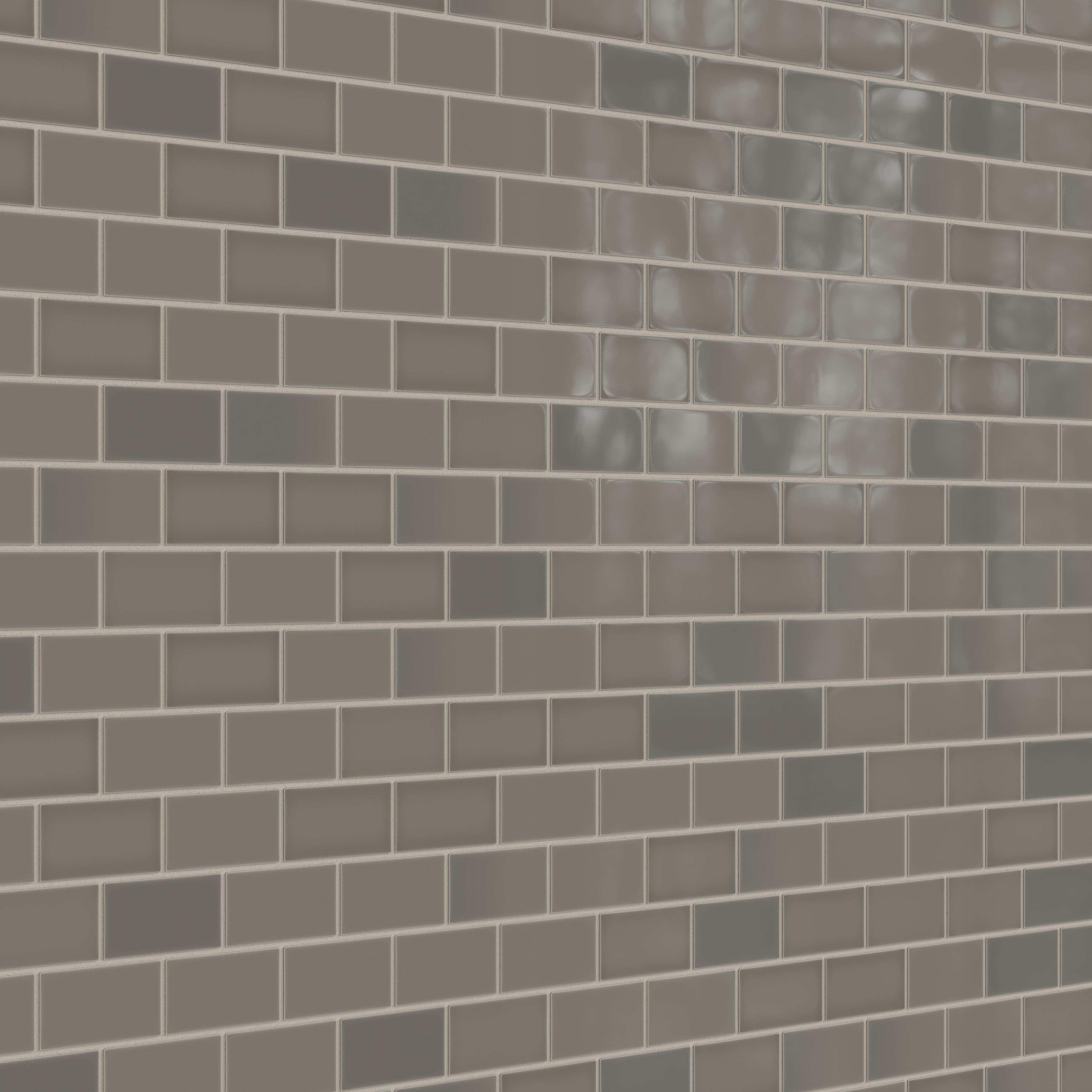 2x4 Half Offset Sheeted Natural Press Ceramic Mosaic Tile in Timberline Gloss