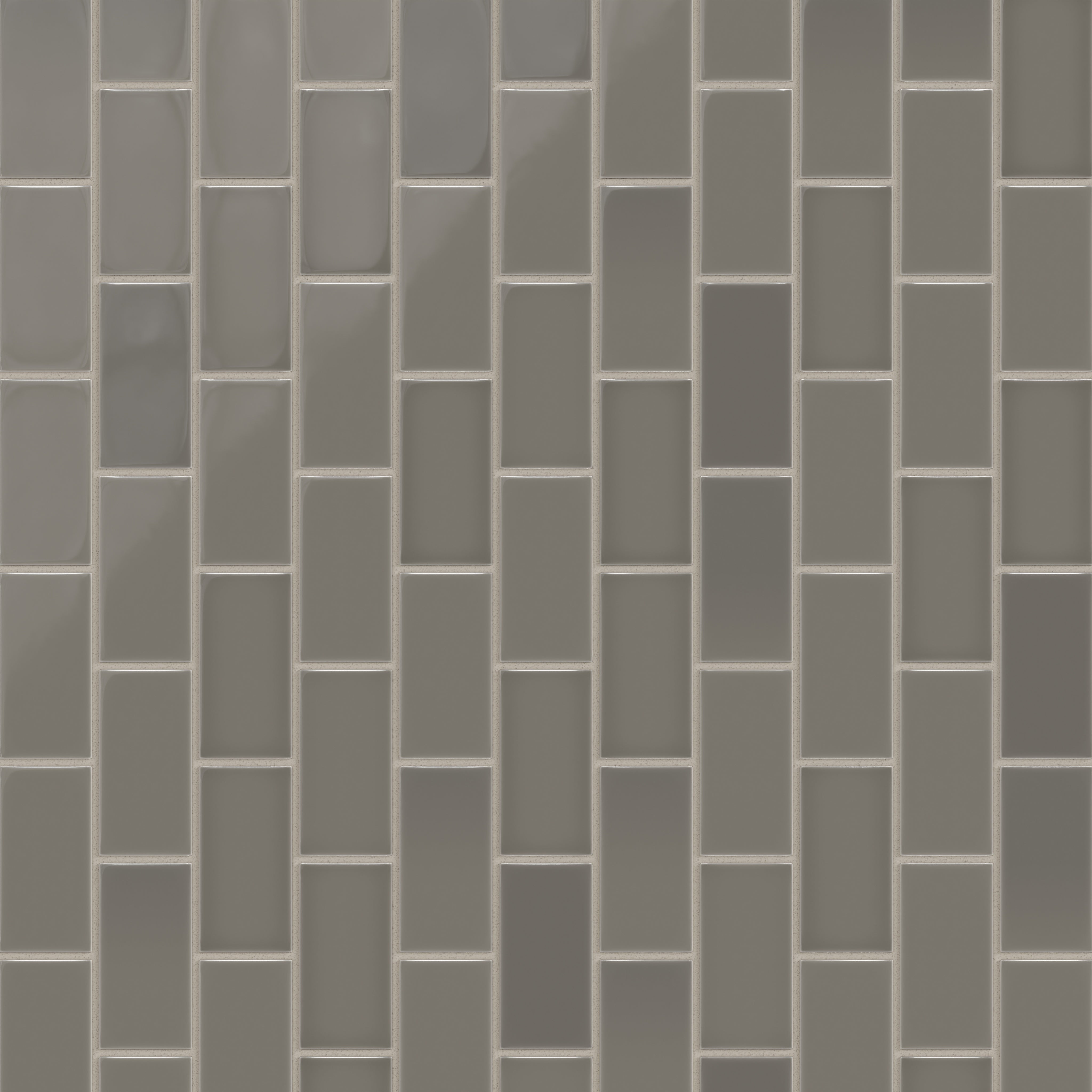 2x4 Half Offset Sheeted Natural Press Ceramic Mosaic Tile in Timberline Gloss