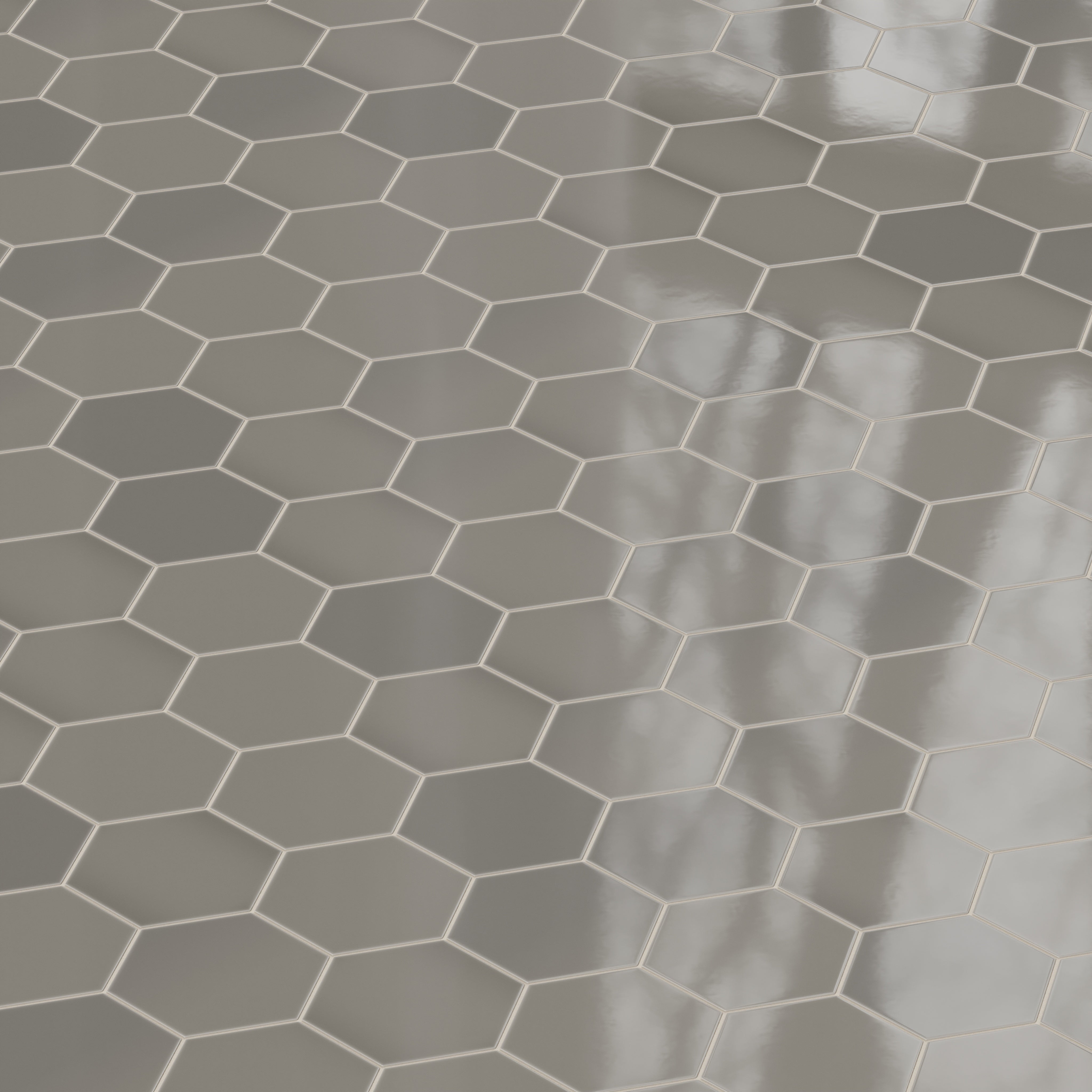 8" Hexagon Natural Press Ceramic Tile in Timberline Gloss
