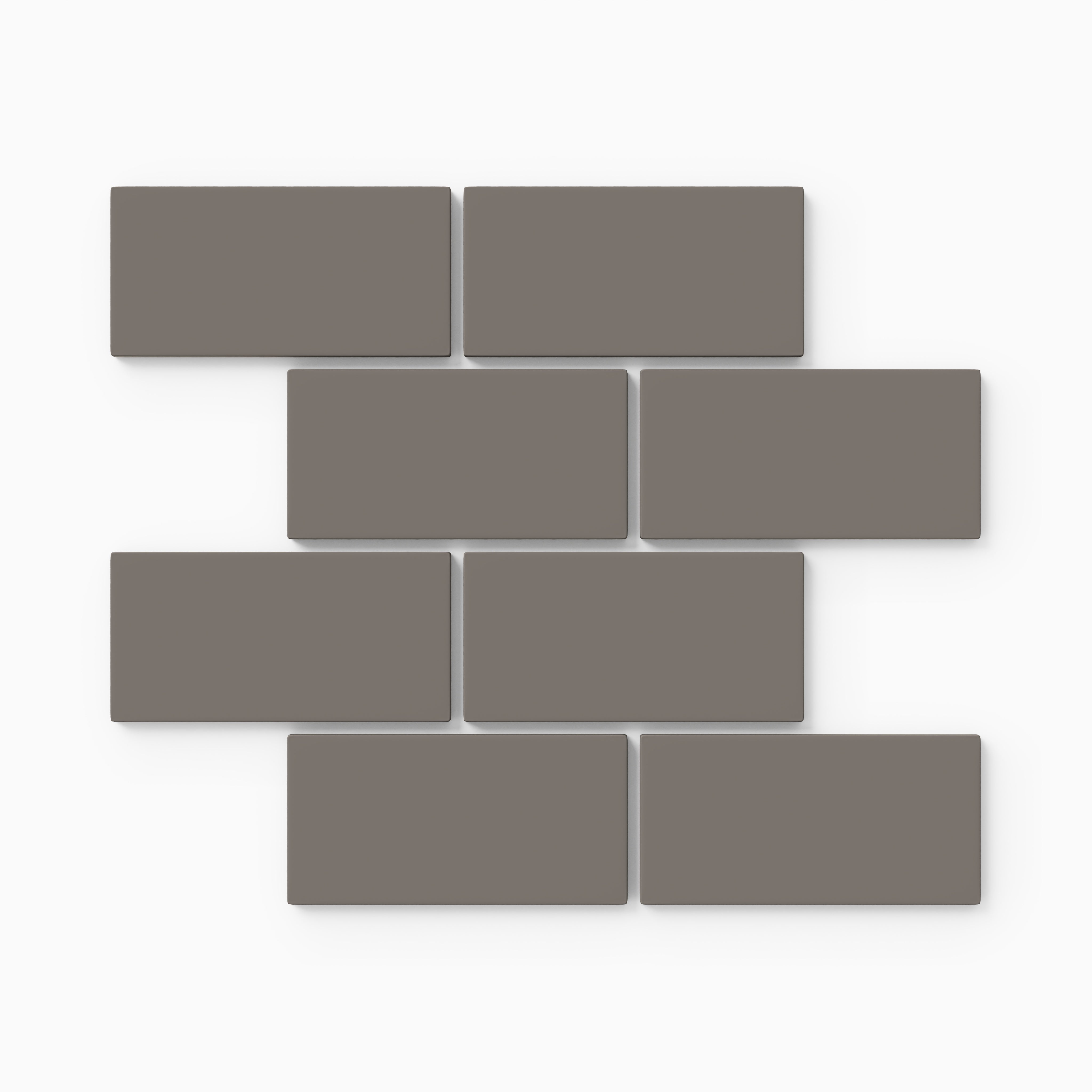 2x4 Half Offset Sheeted Natural Press Ceramic Mosaic Tile in Timberline Matte