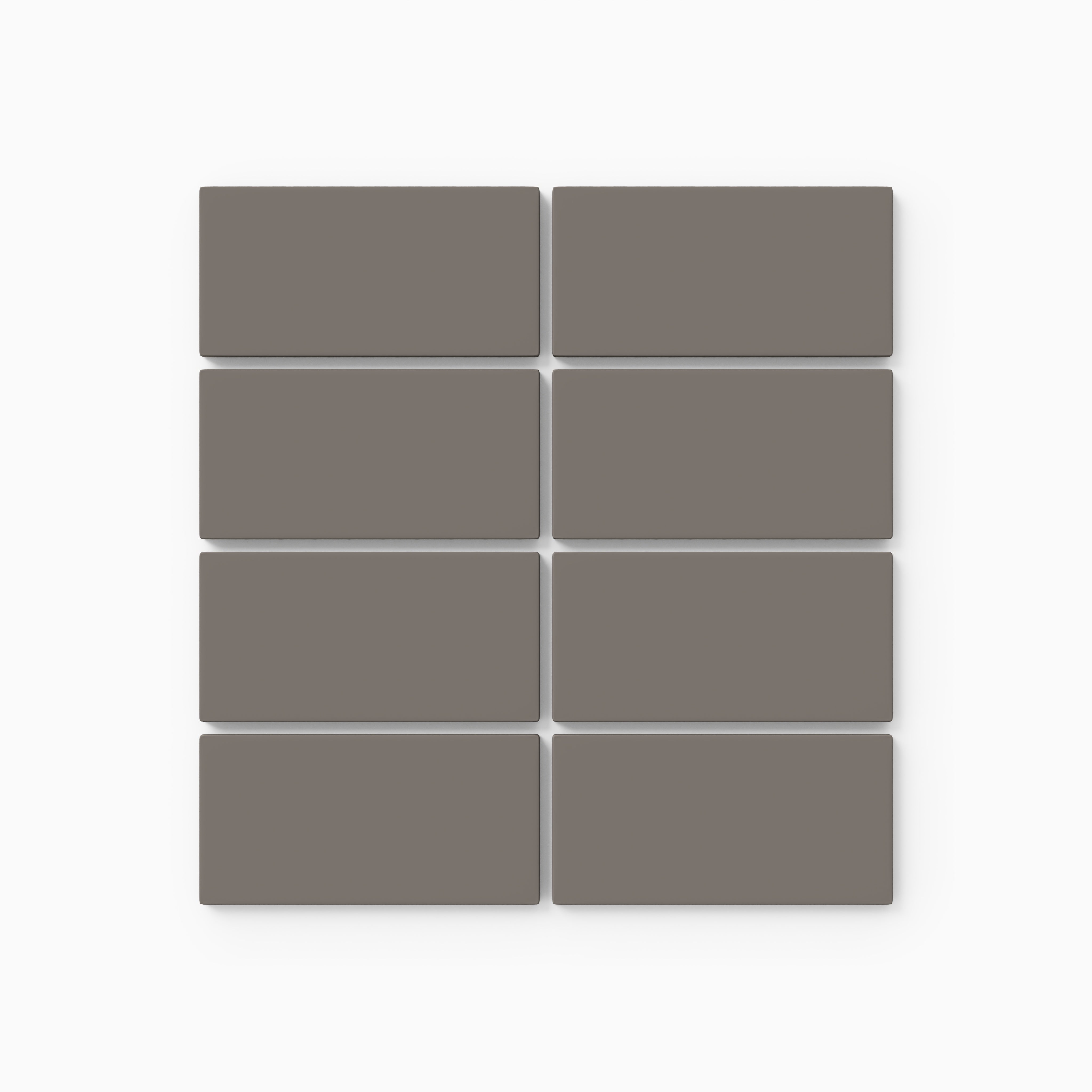 2x4 Straight Set Sheeted Natural Press Ceramic Mosaic Tile in Timberline Matte