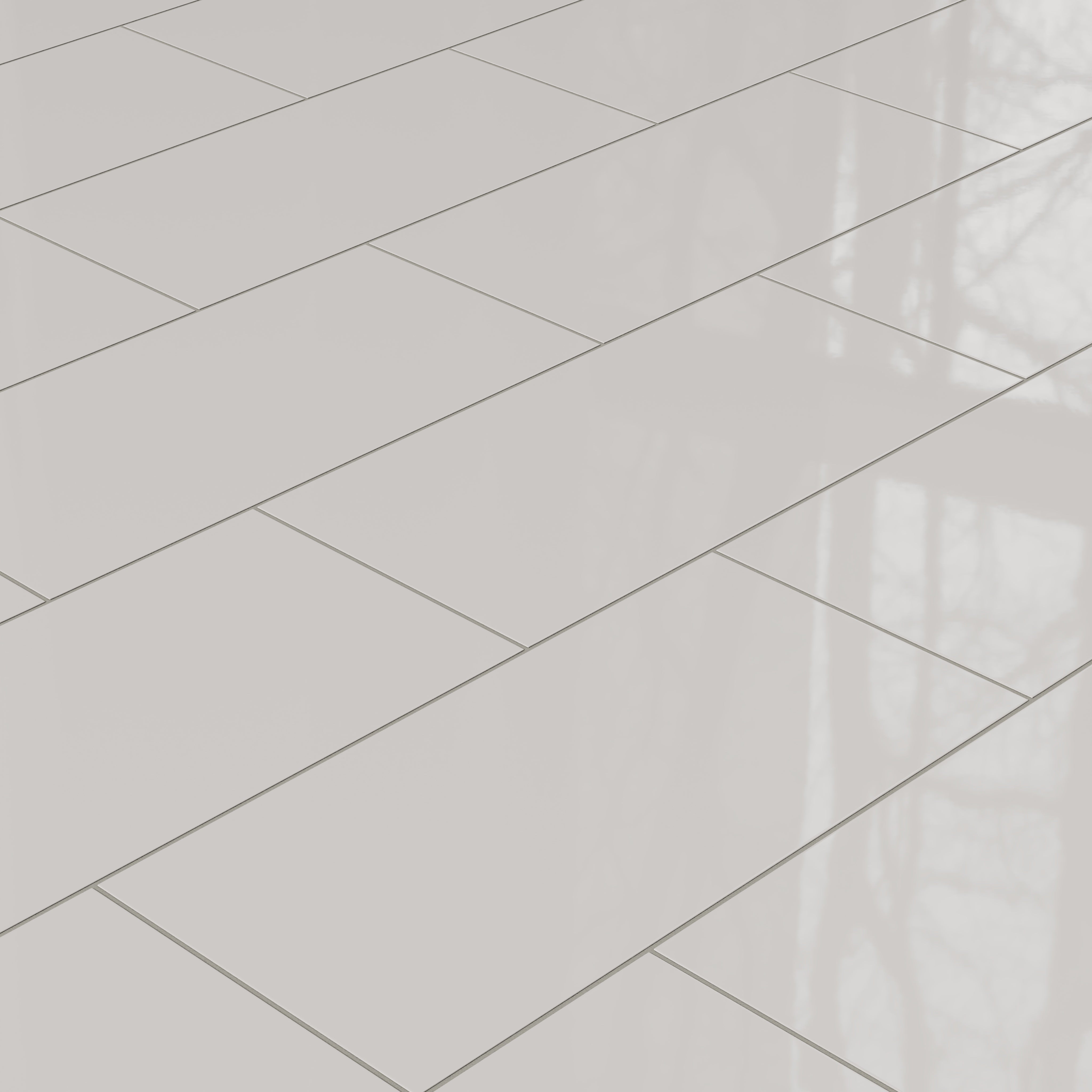 12x24 Natural Press Ceramic Tile in Titanium Grey Gloss