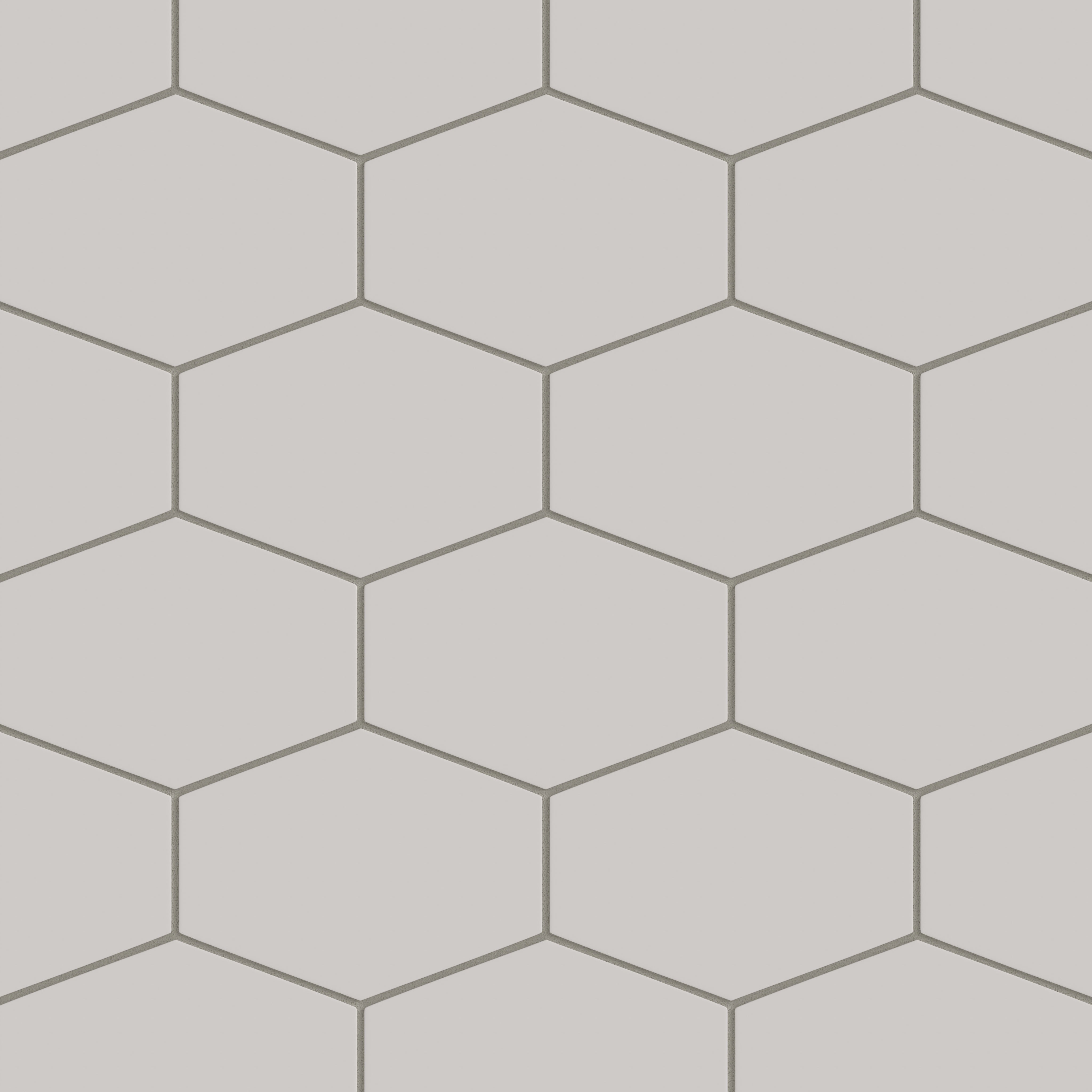Elongated Hexagon Natural Press Ceramic Tile in Titanium Grey Matte