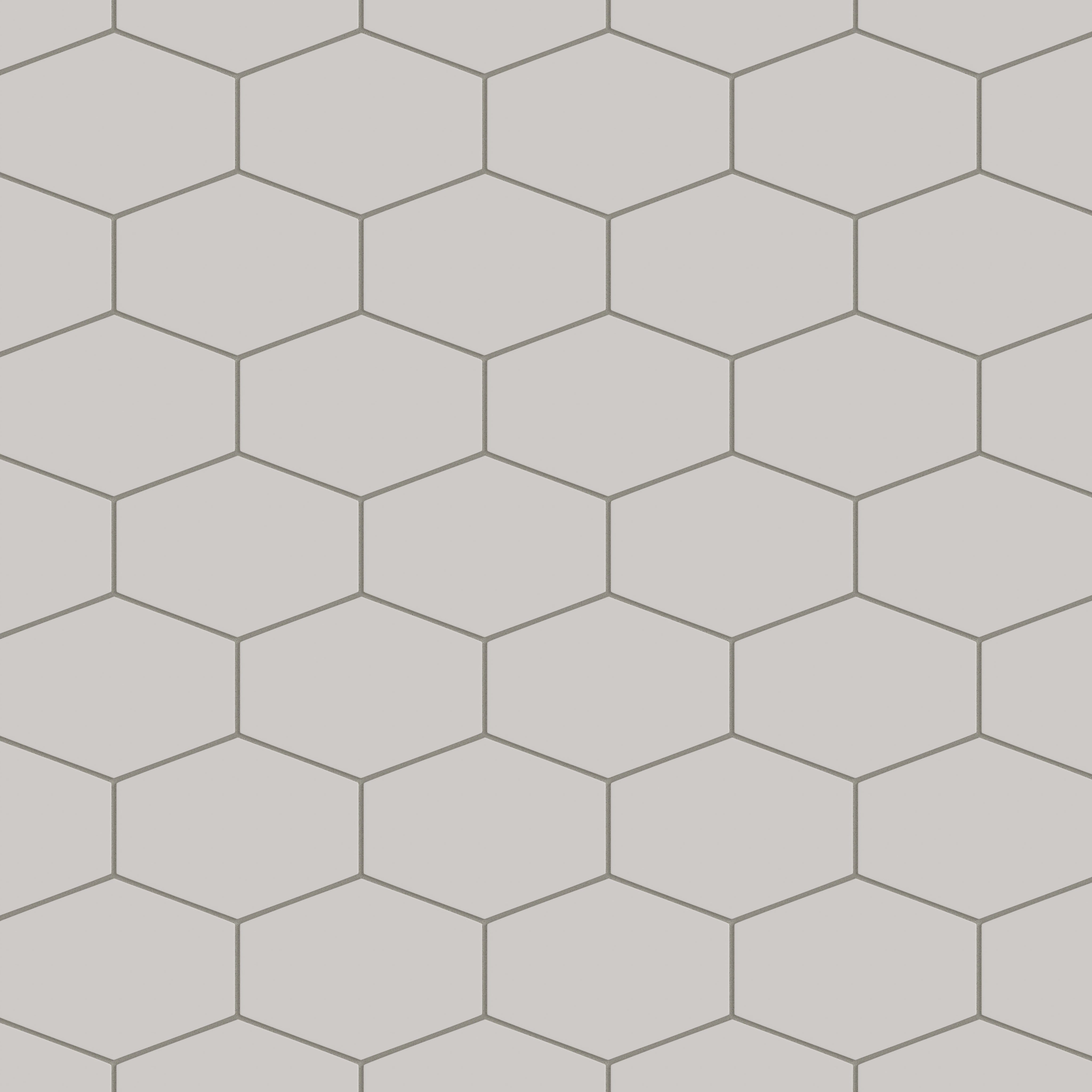 Elongated Hexagon Natural Press Ceramic Tile in Titanium Grey Matte