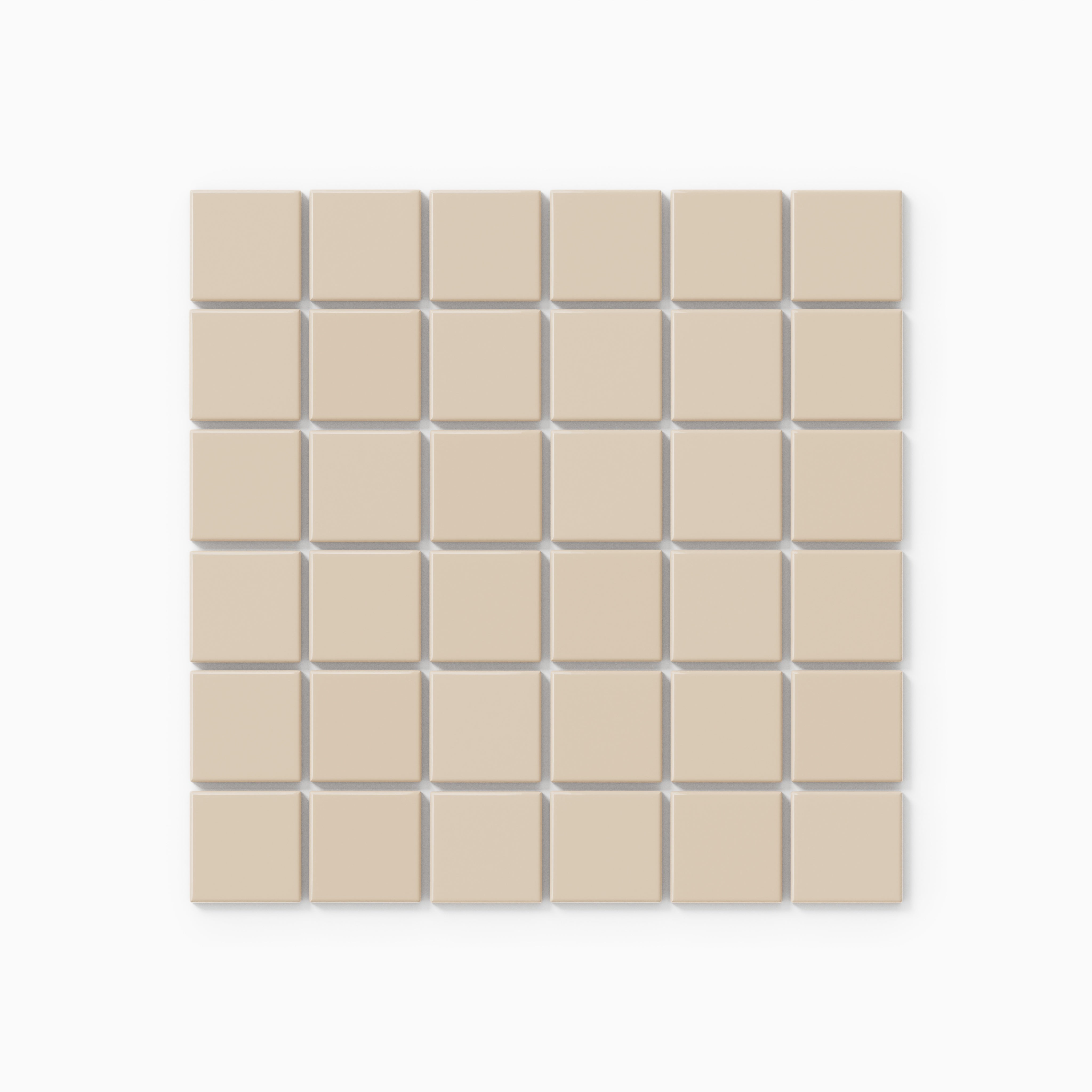 2x2 Straight Set Sheeted Original Ceramic Mosaic Tile in Tumbleweed Gloss