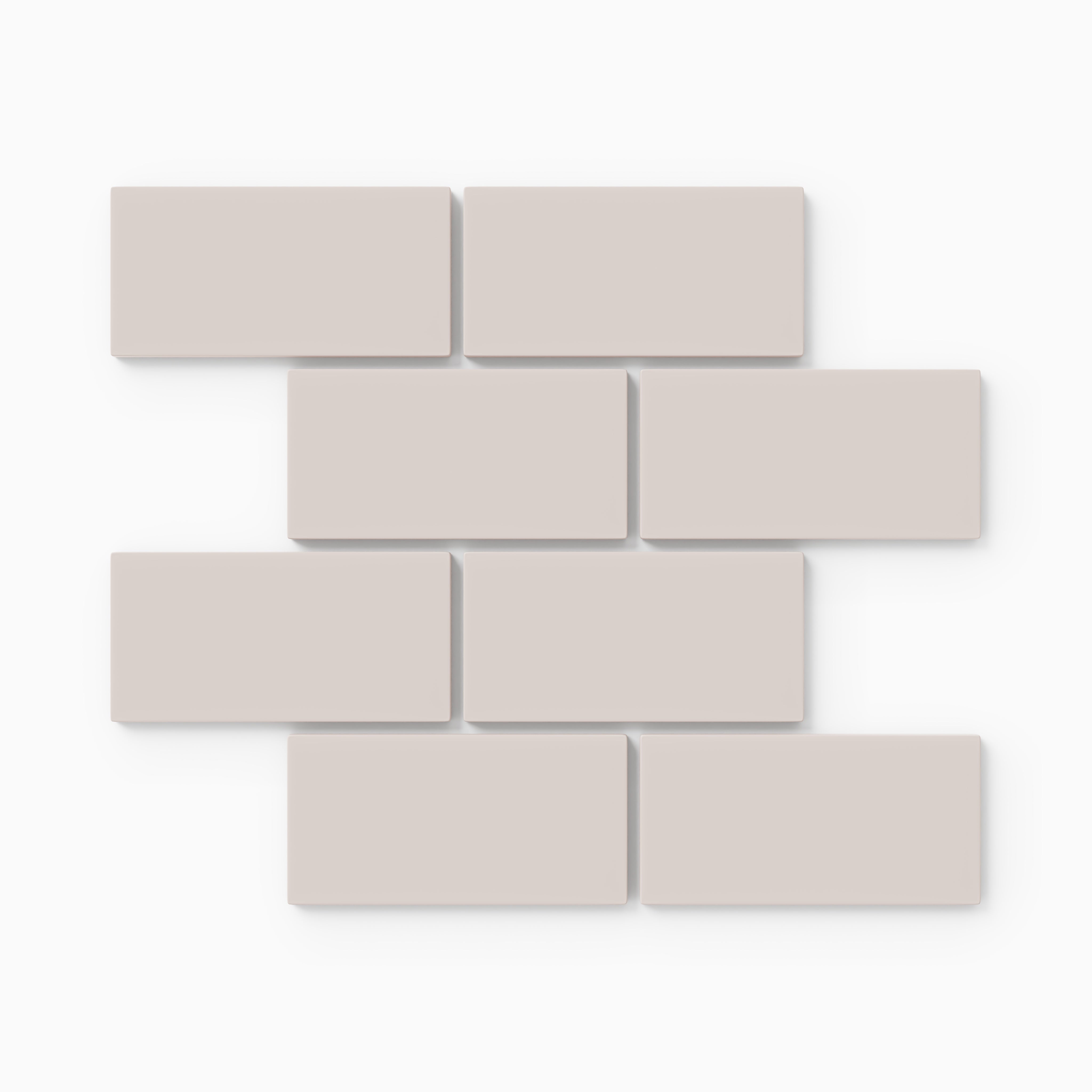 2x4 Half Offset Sheeted Natural Press Ceramic Mosaic Tile in Tyrian Purple Matte