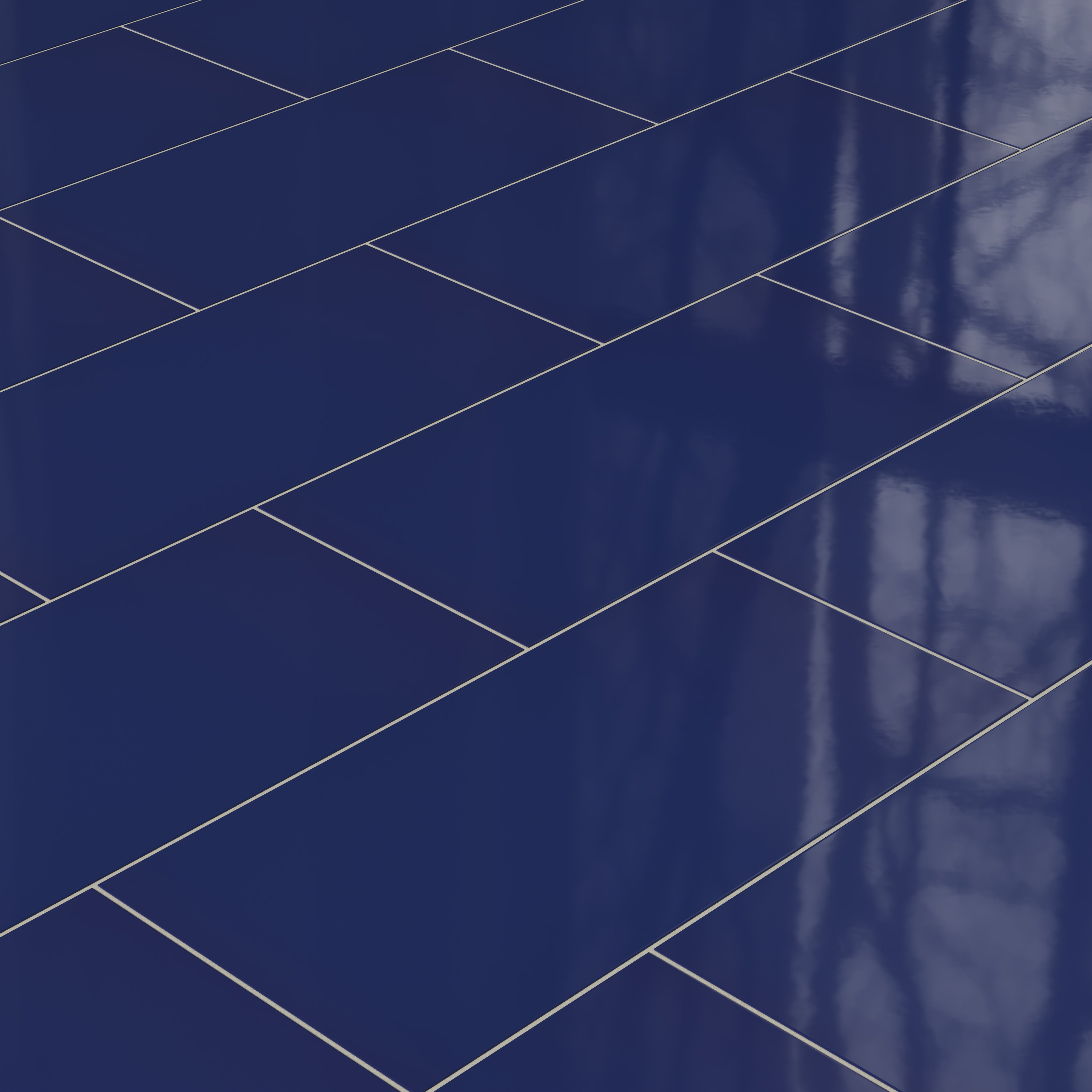 12x24 Natural Press Ceramic Tile in Ultramarine Gloss