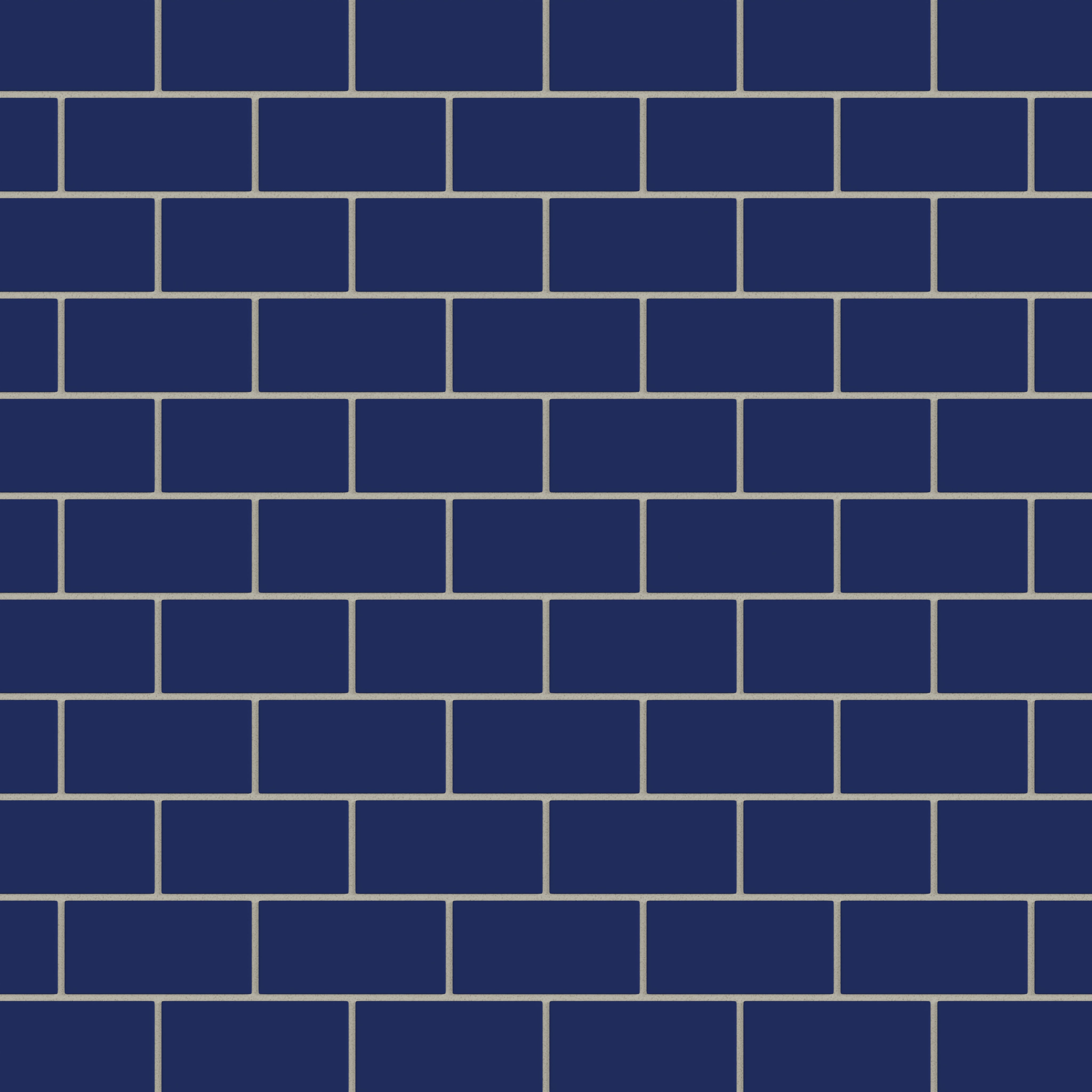 2x4 Half Offset Sheeted Natural Press Ceramic Mosaic Tile in Ultramarine Matte