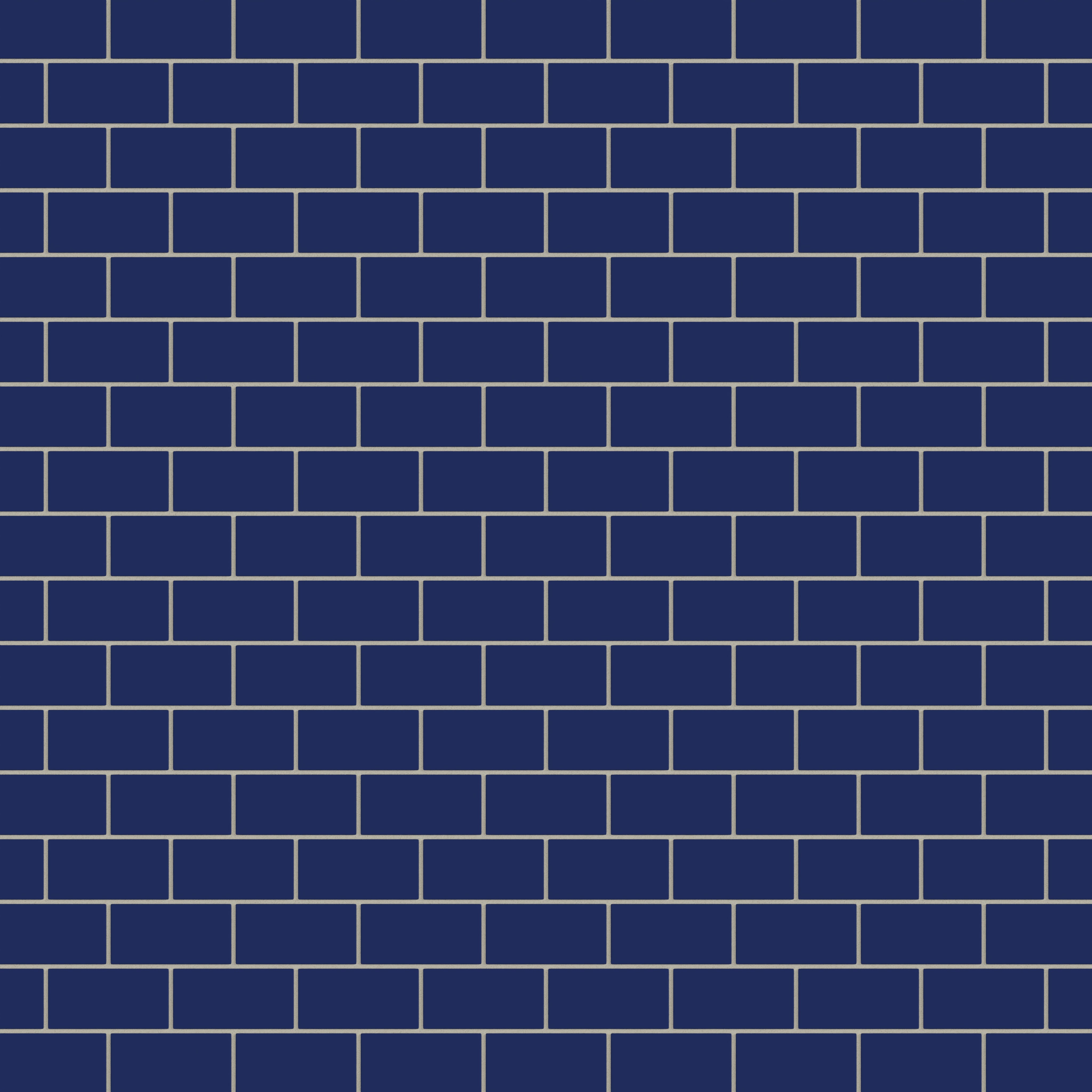 2x4 Half Offset Sheeted Natural Press Ceramic Mosaic Tile in Ultramarine Matte