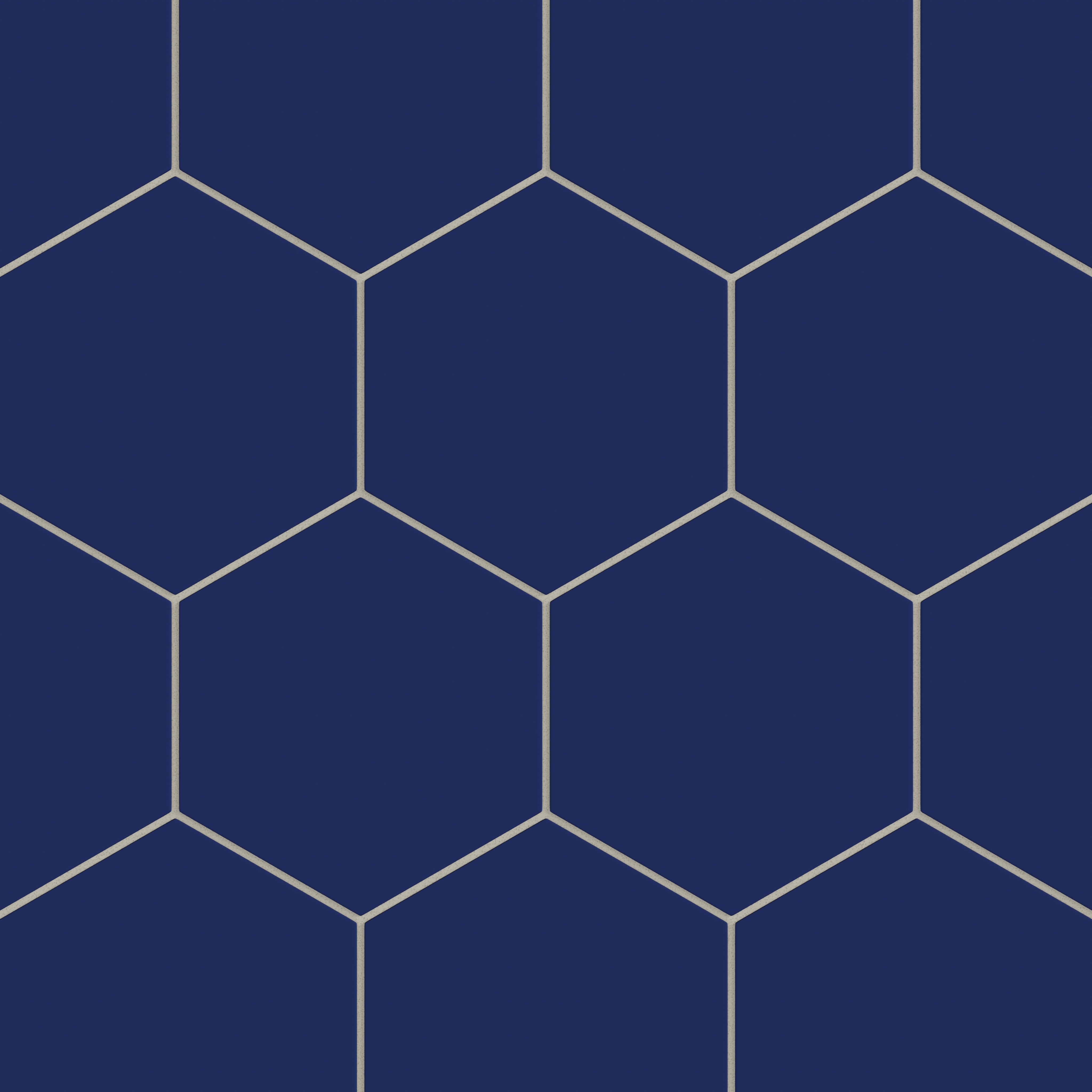 8" Hexagon Natural Press Ceramic Tile in Ultramarine Matte