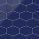 Elongated Hexagon Natural Press Ceramic Tile in Ultramarine Gloss