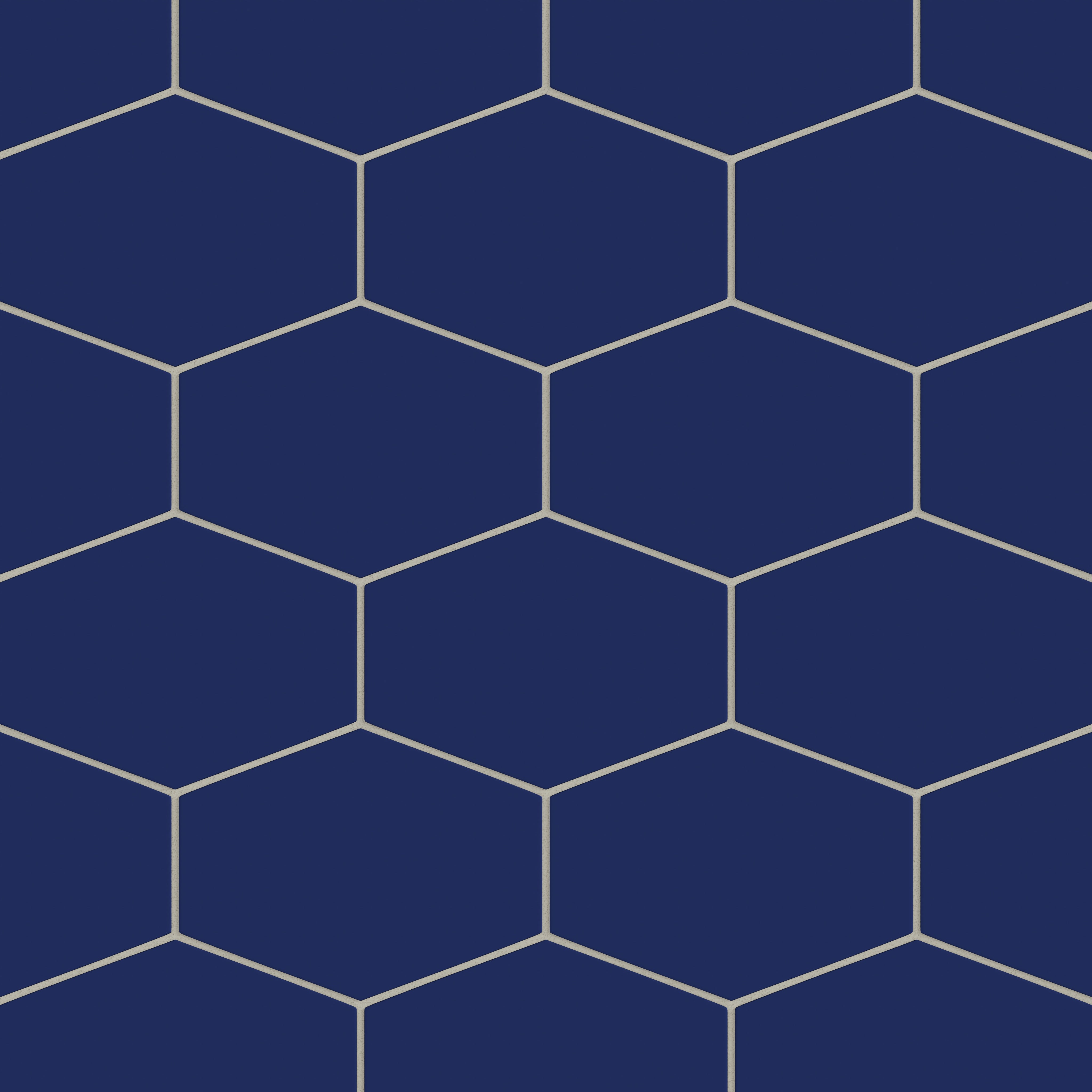 Elongated Hexagon Natural Press Ceramic Tile in Ultramarine Matte