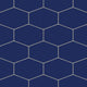 Elongated Hexagon Natural Press Ceramic Tile in Ultramarine Matte