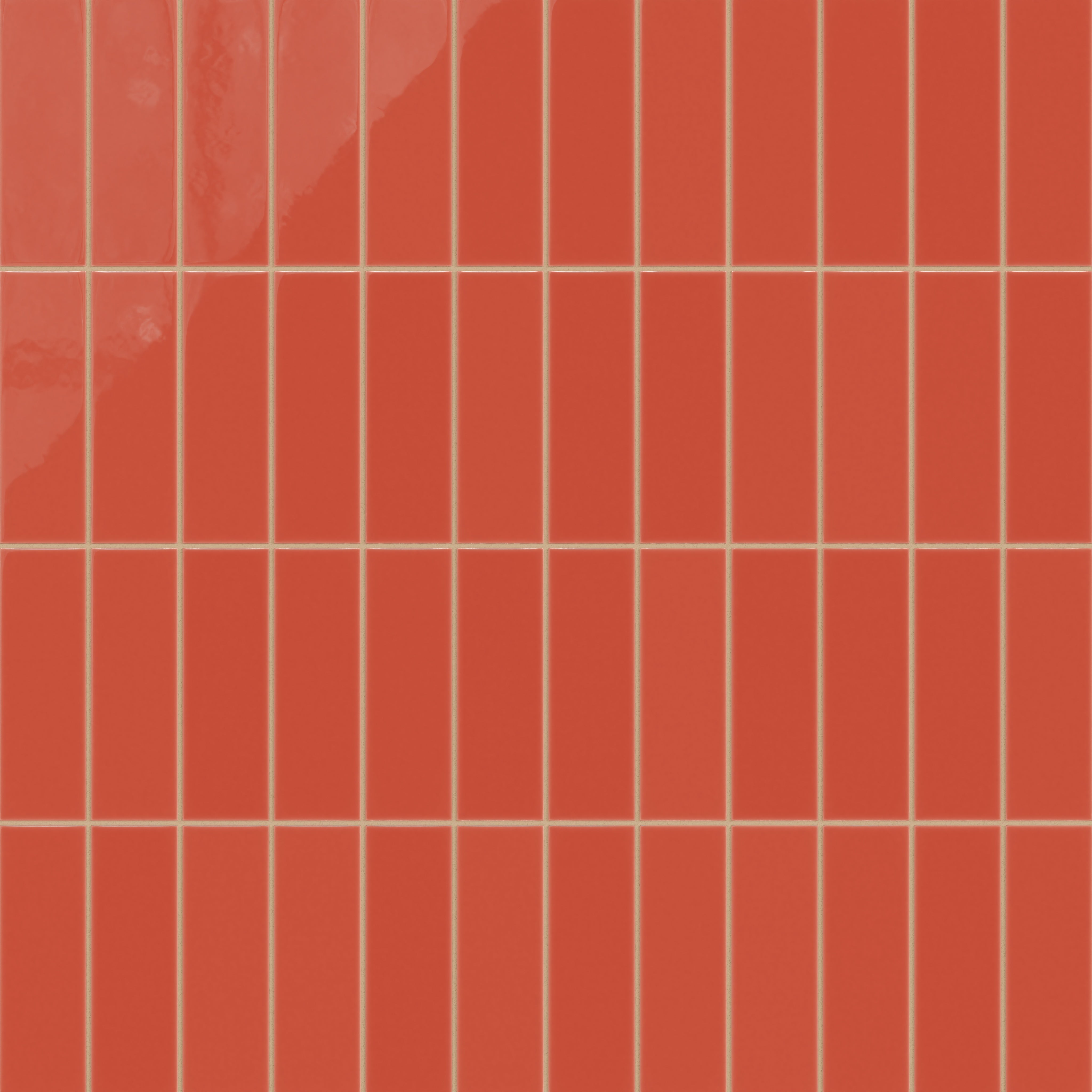 3x9 Natural Press Ceramic Tile in Vermillion Gloss