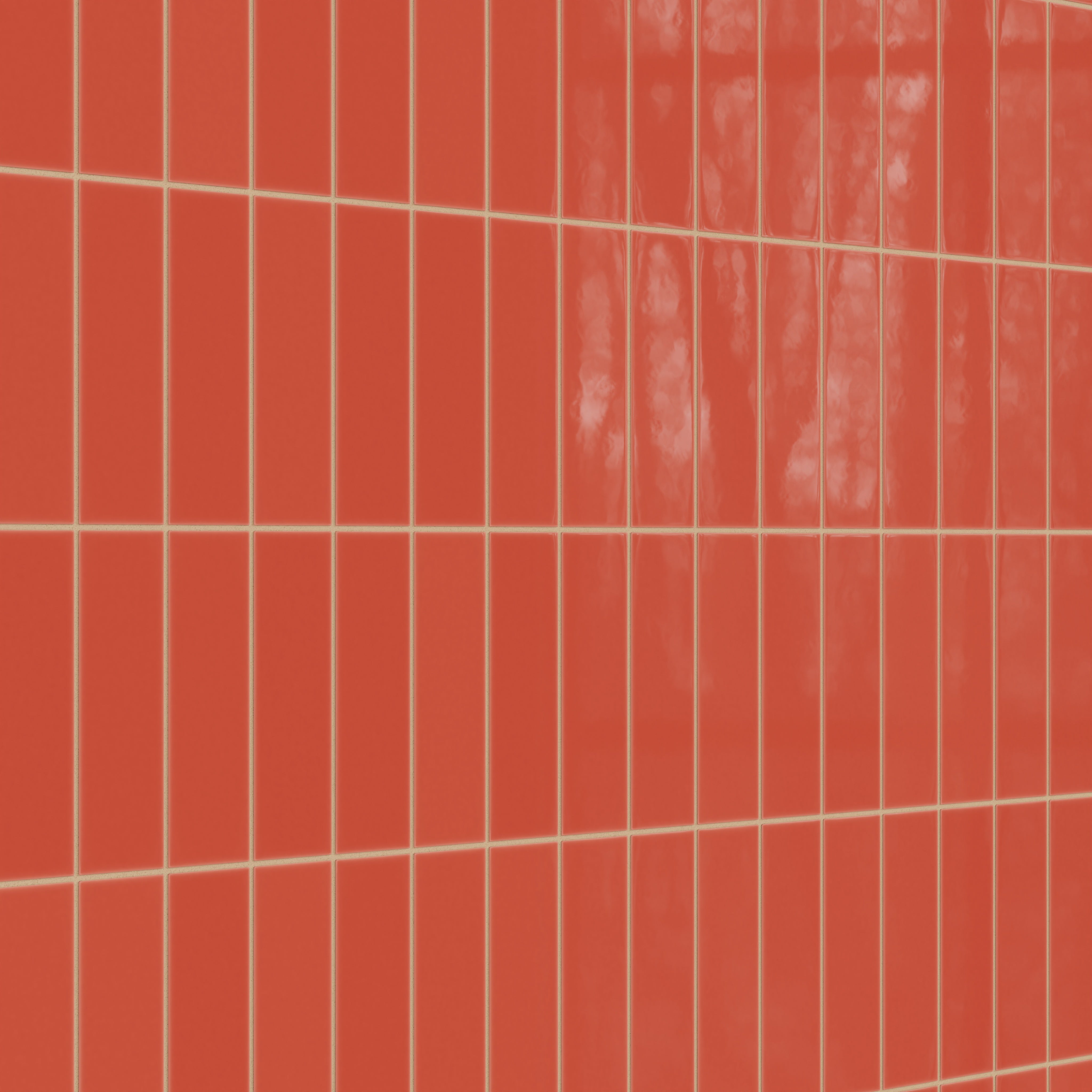 3x9 Natural Press Ceramic Tile in Vermillion Gloss