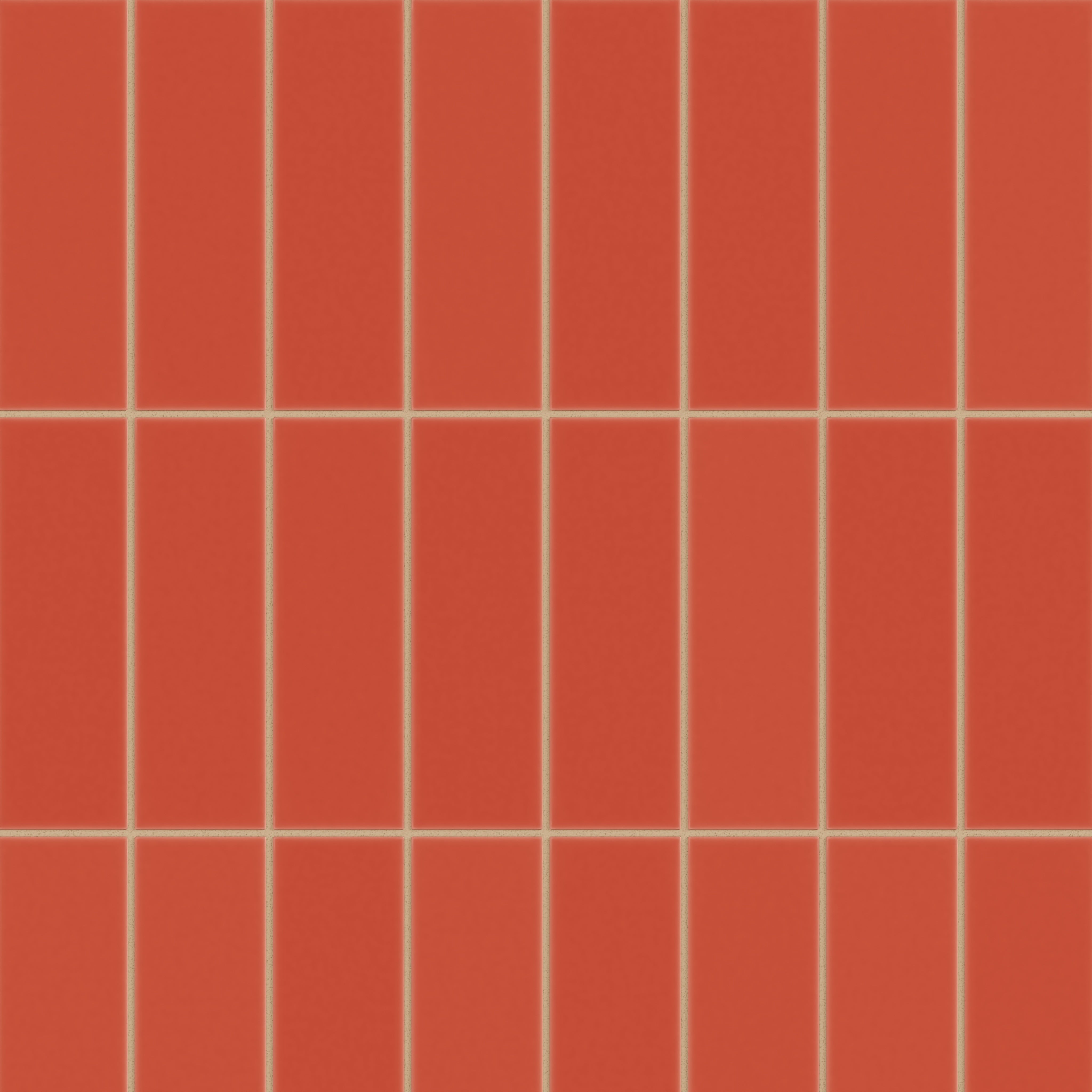 3x9 Natural Press Ceramic Tile in Vermillion Matte