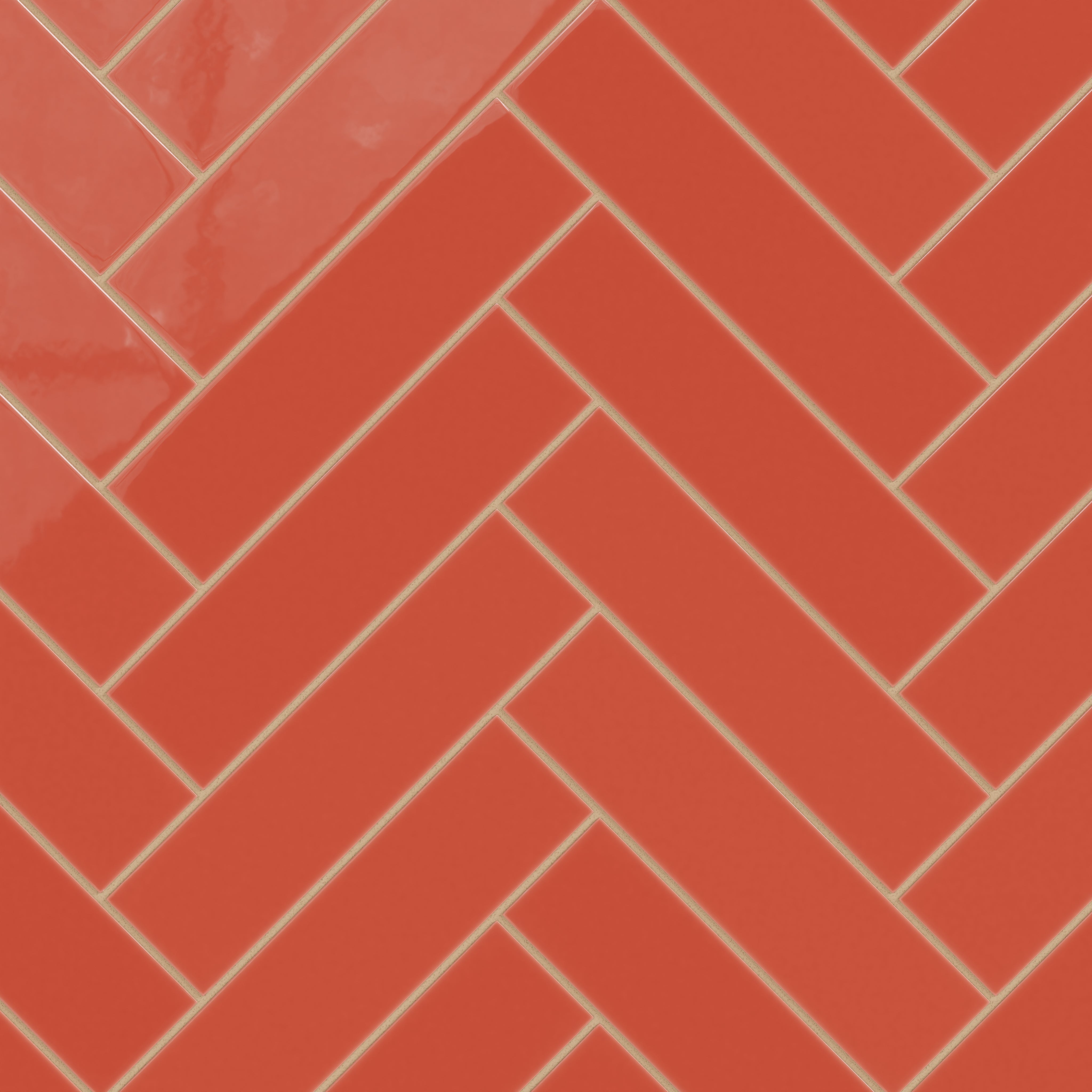 3x12 Natural Press Ceramic Tile in Vermillion Gloss
