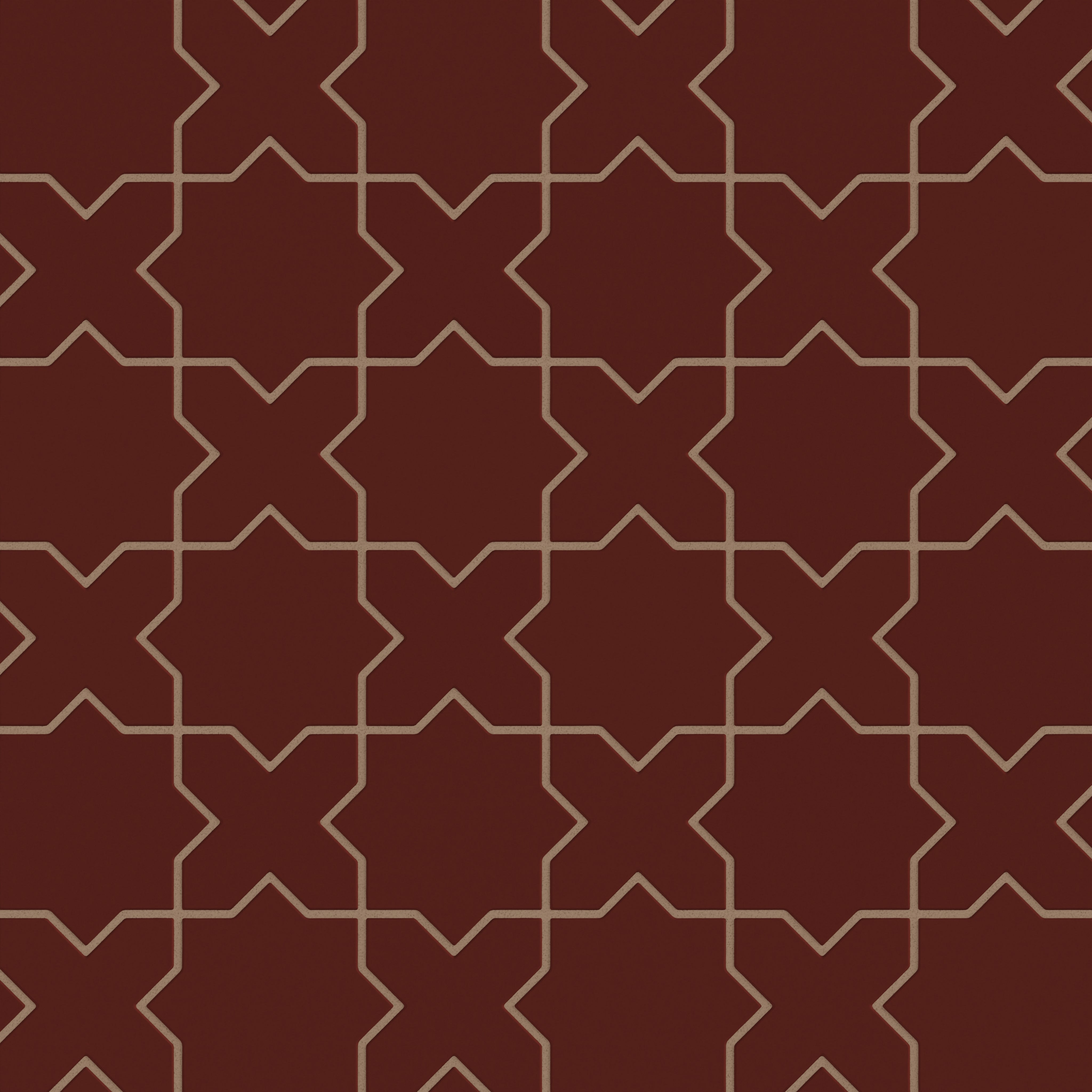 Mini Star & Cross Original Ceramic Tile in Vintage Leather Matte