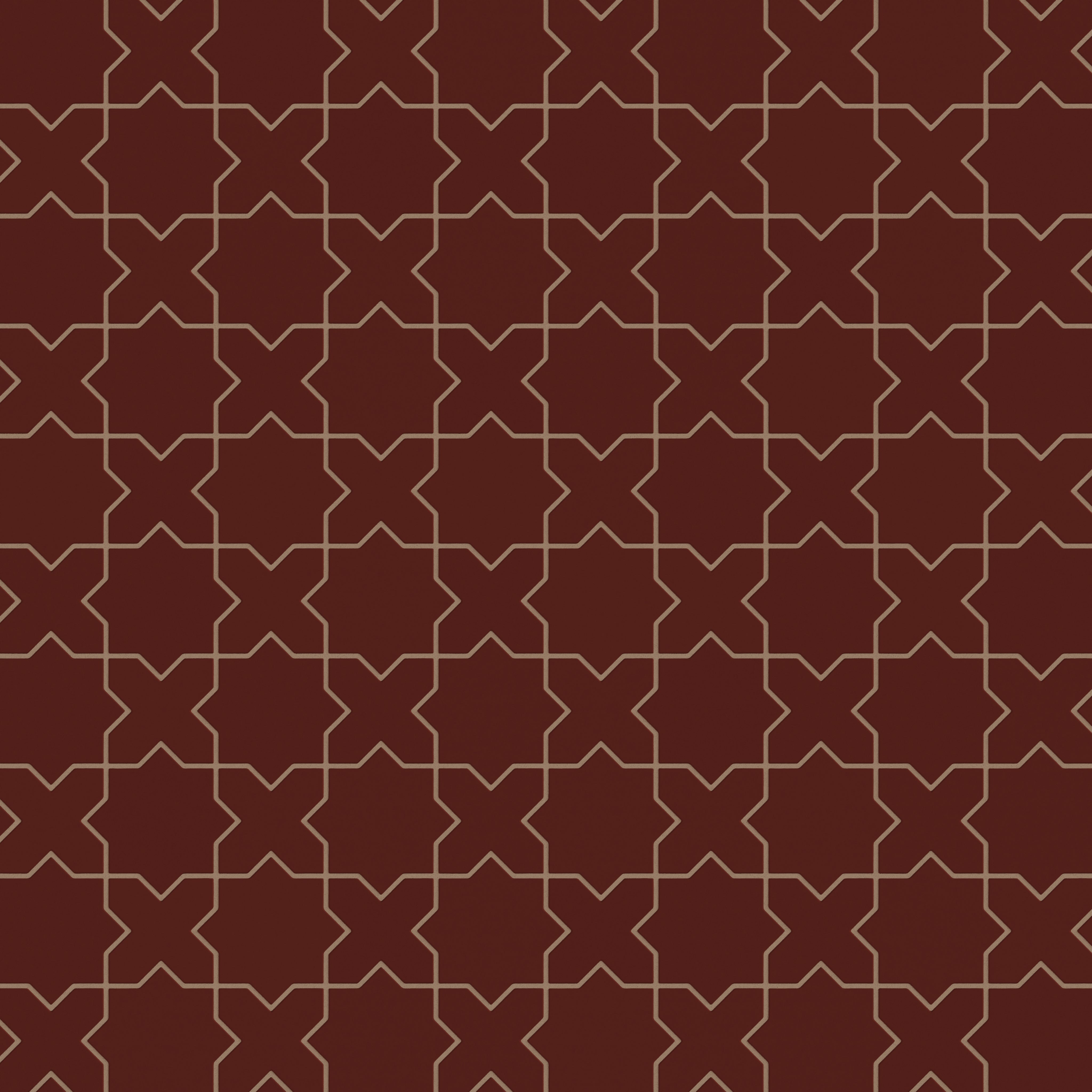 Mini Star & Cross Original Ceramic Tile in Vintage Leather Matte