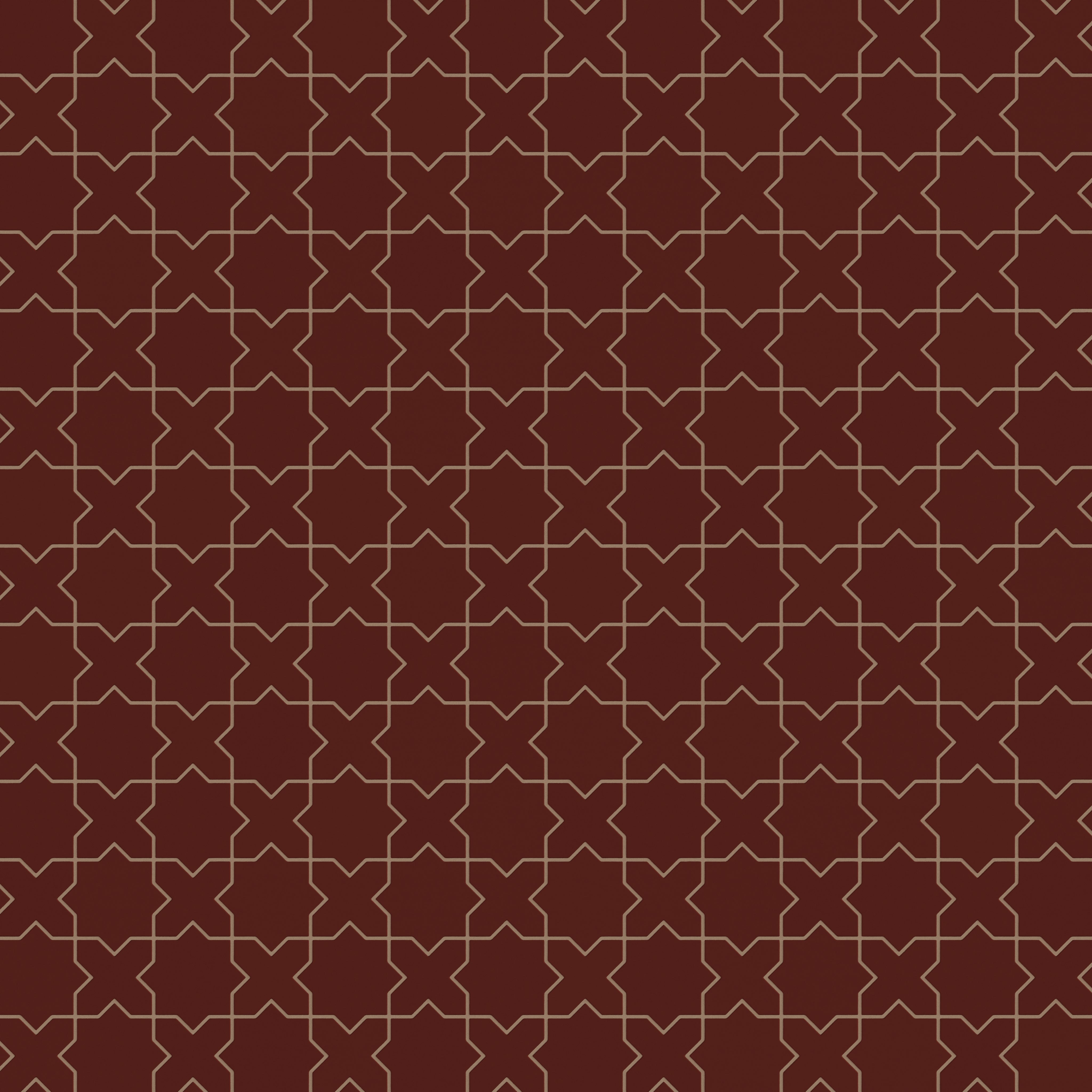 Mini Star & Cross Original Ceramic Tile in Vintage Leather Matte