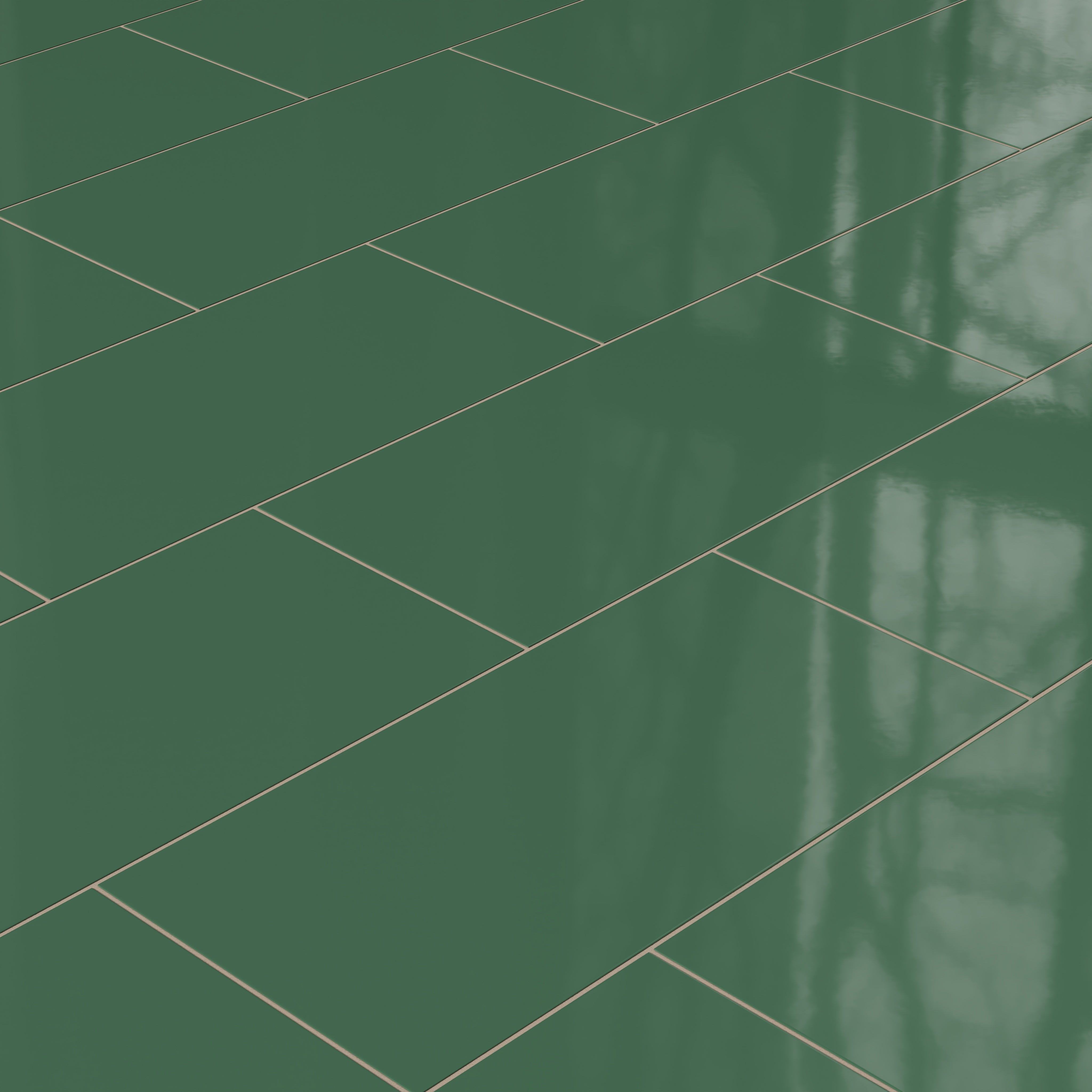 12x24 Natural Press Ceramic Tile in Viridian Gloss