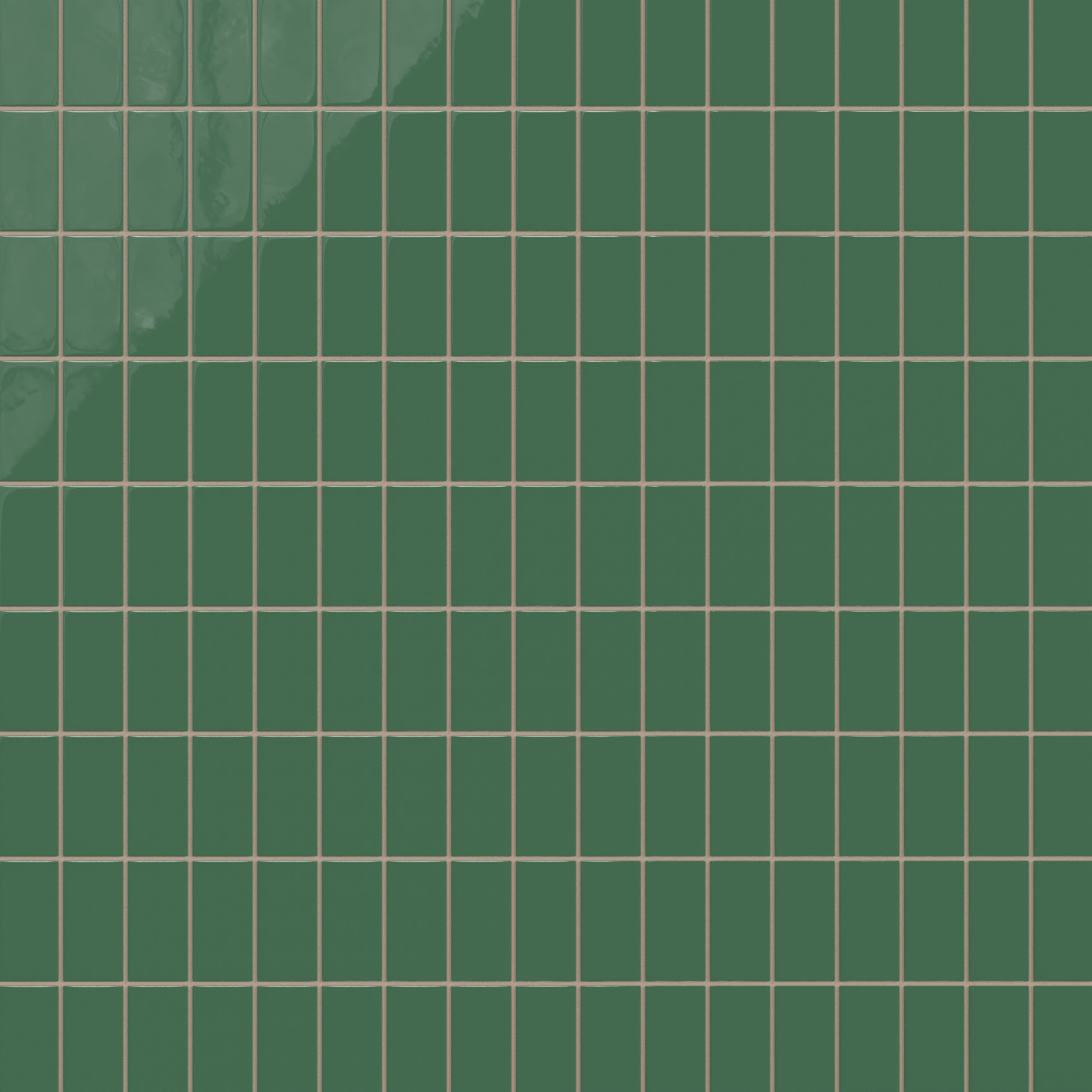 2x4 Straight Set Sheeted Natural Press Ceramic Mosaic Tile in Viridian Gloss