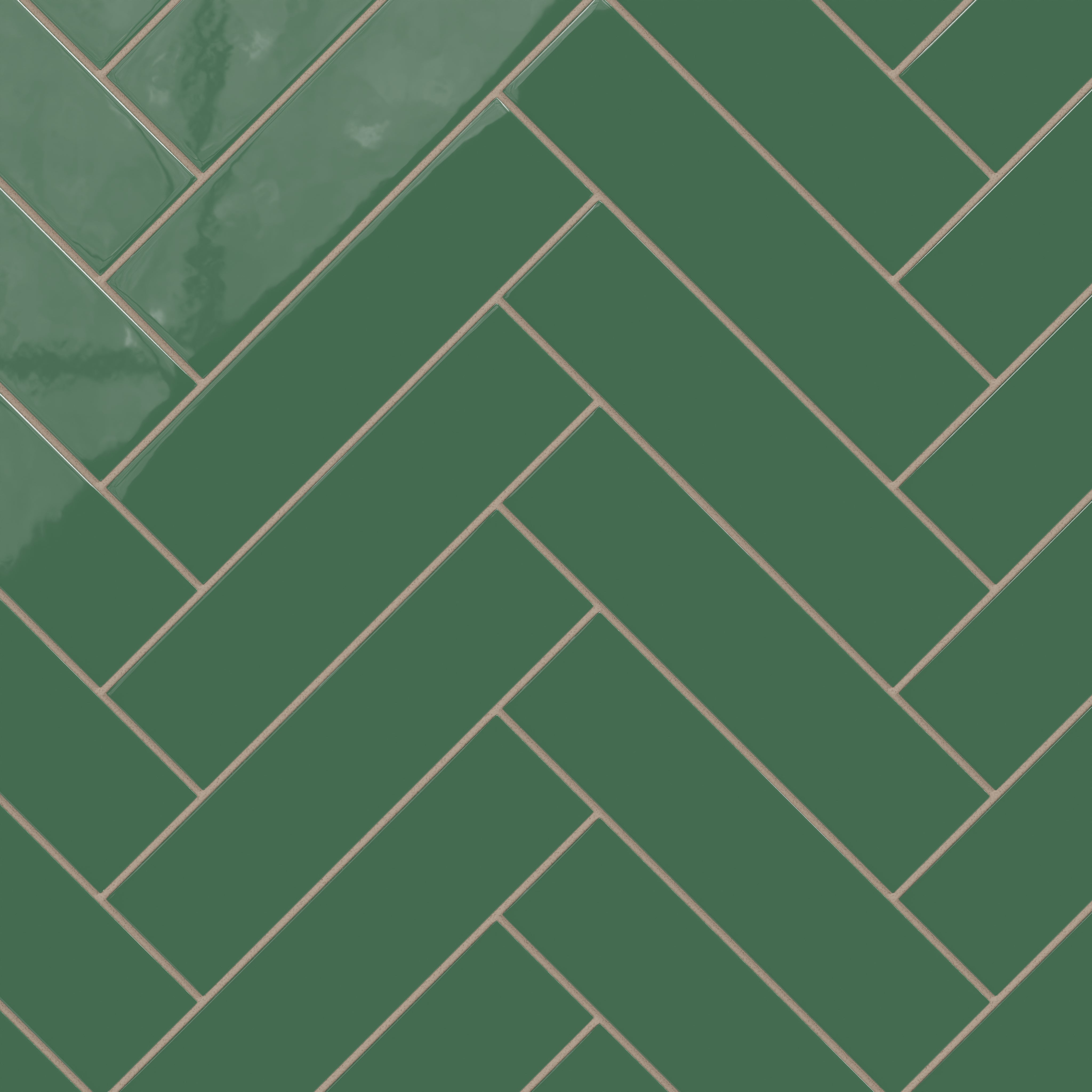 3x12 Natural Press Ceramic Tile in Viridian Gloss