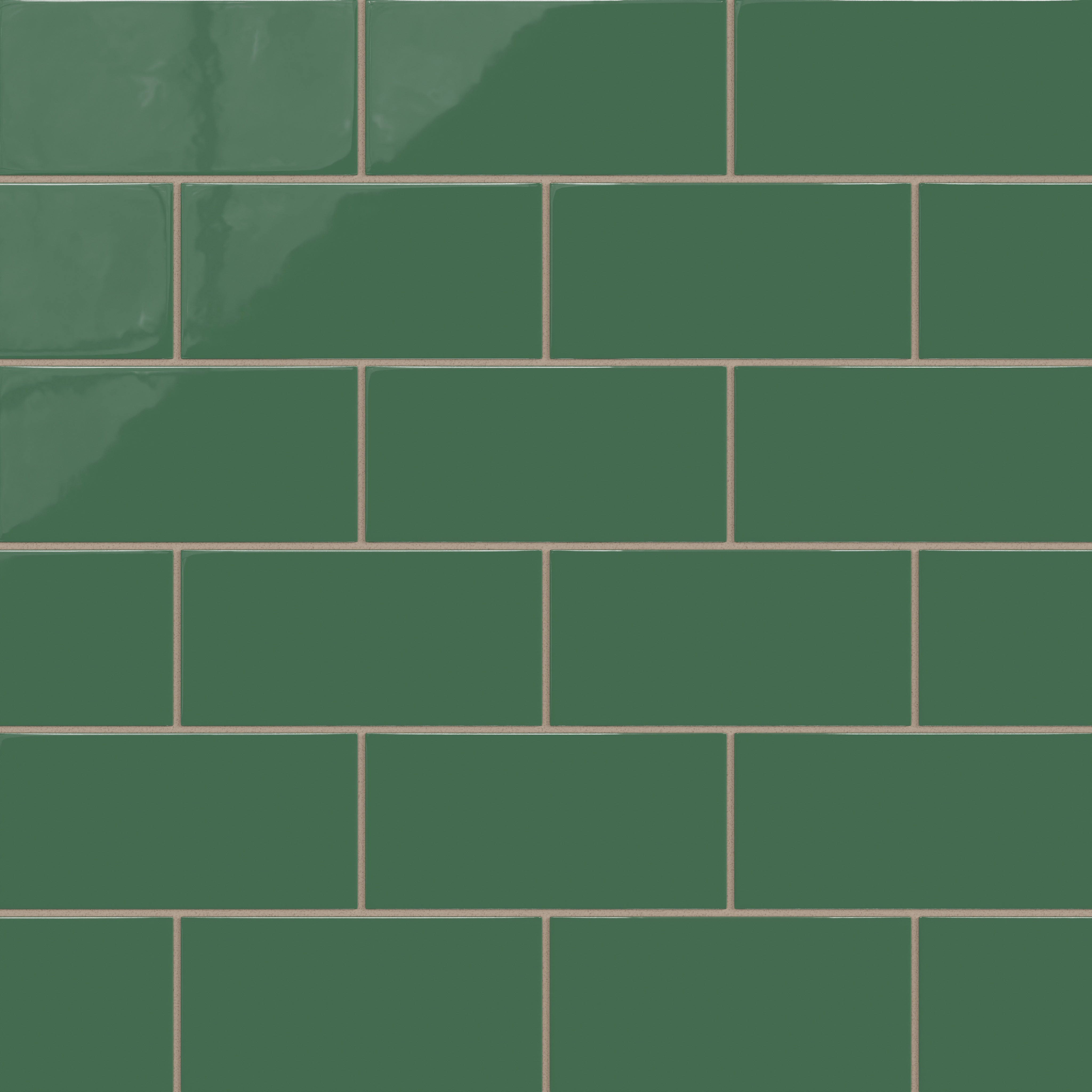 4x8 Natural Press Ceramic Tile in Viridian Gloss