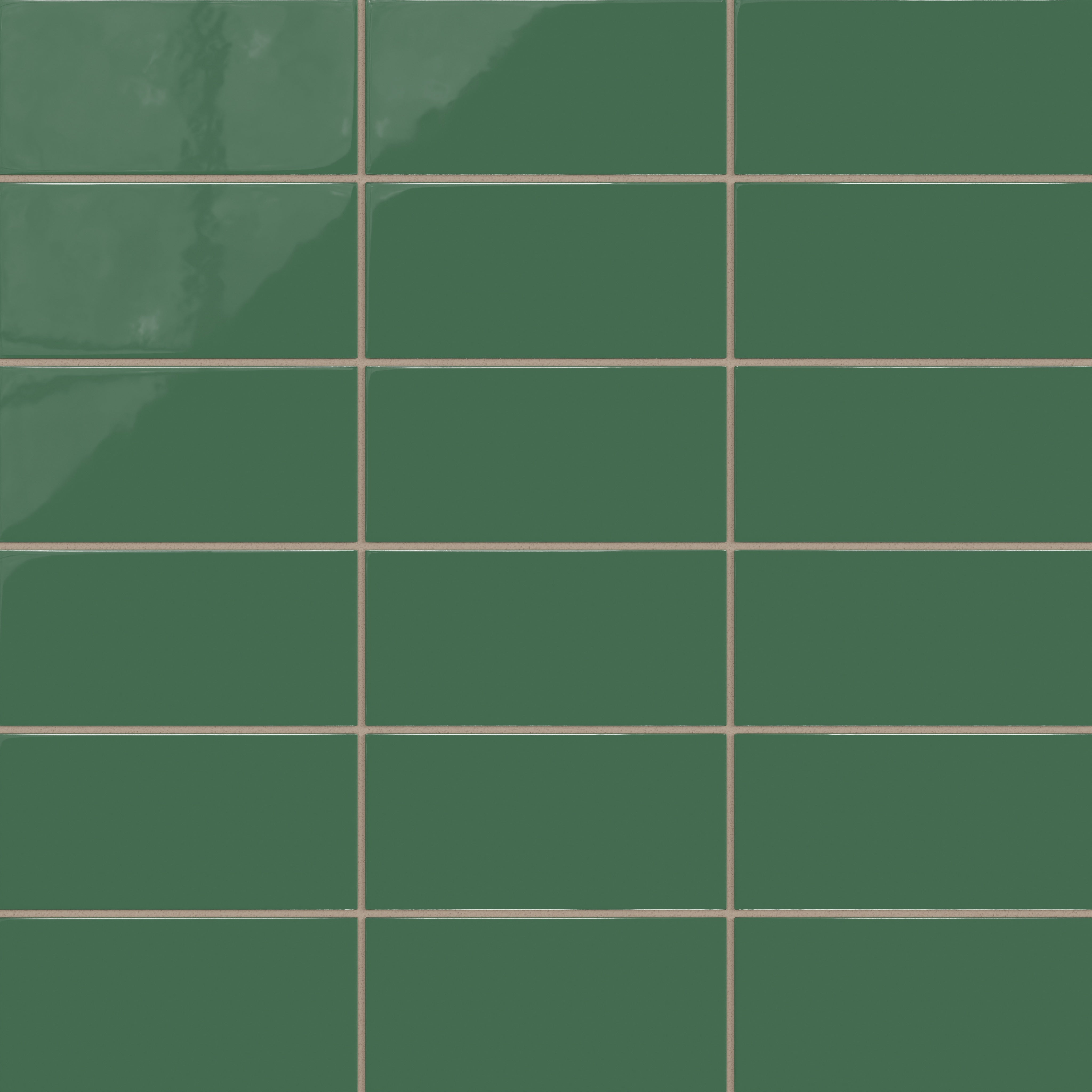 4x8 Natural Press Ceramic Tile in Viridian Gloss